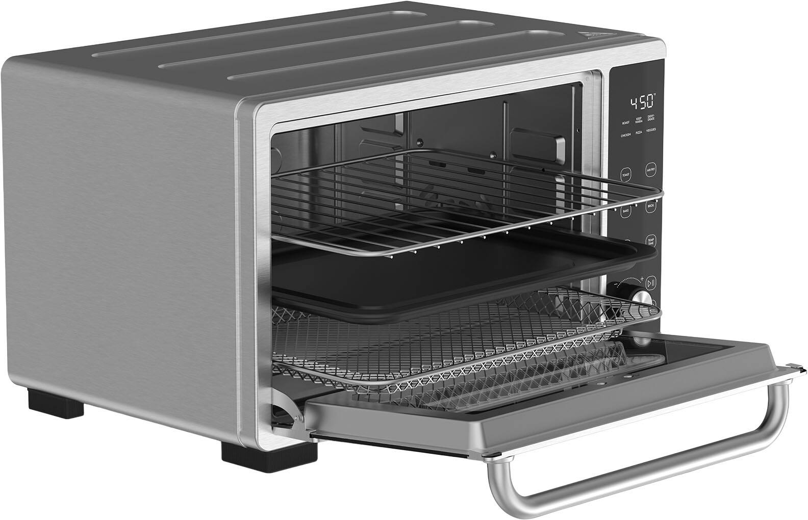 Angle. bella PRO - 6-Slice Air Fryer Toaster Oven (0.88 Cu. Ft.) - Stainless Steel.