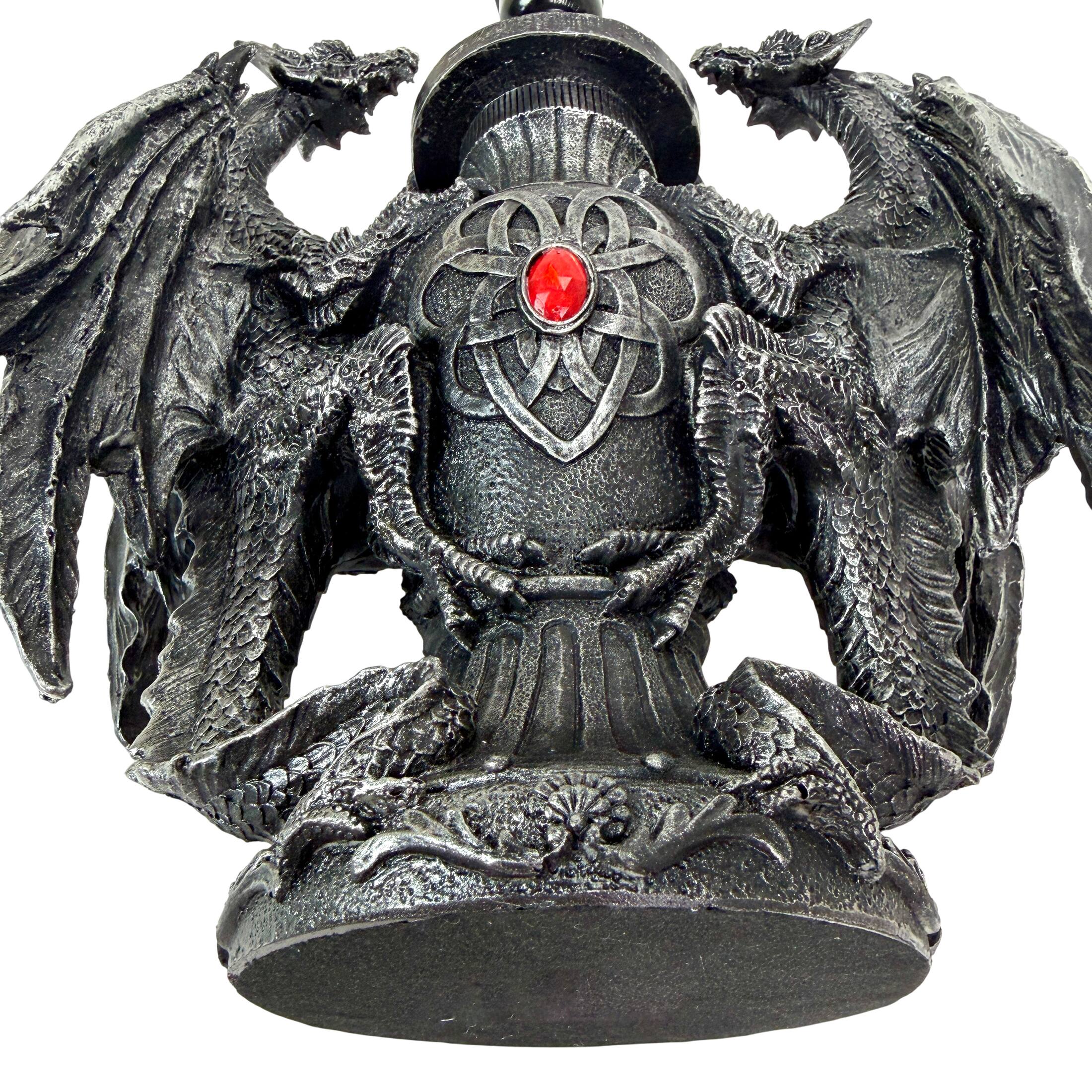 Alt View 7. Zeckos - Gothic Guardians of Light Medieval Dragons Table Lamp - Black.