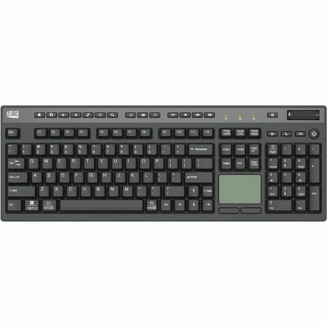 Adesso - Multi-Channel Touchpad Keyboard for Windows/Mac/Android OS - Cable Connectivity - USB Interface - 104 Key(s) - 14 - Unknown