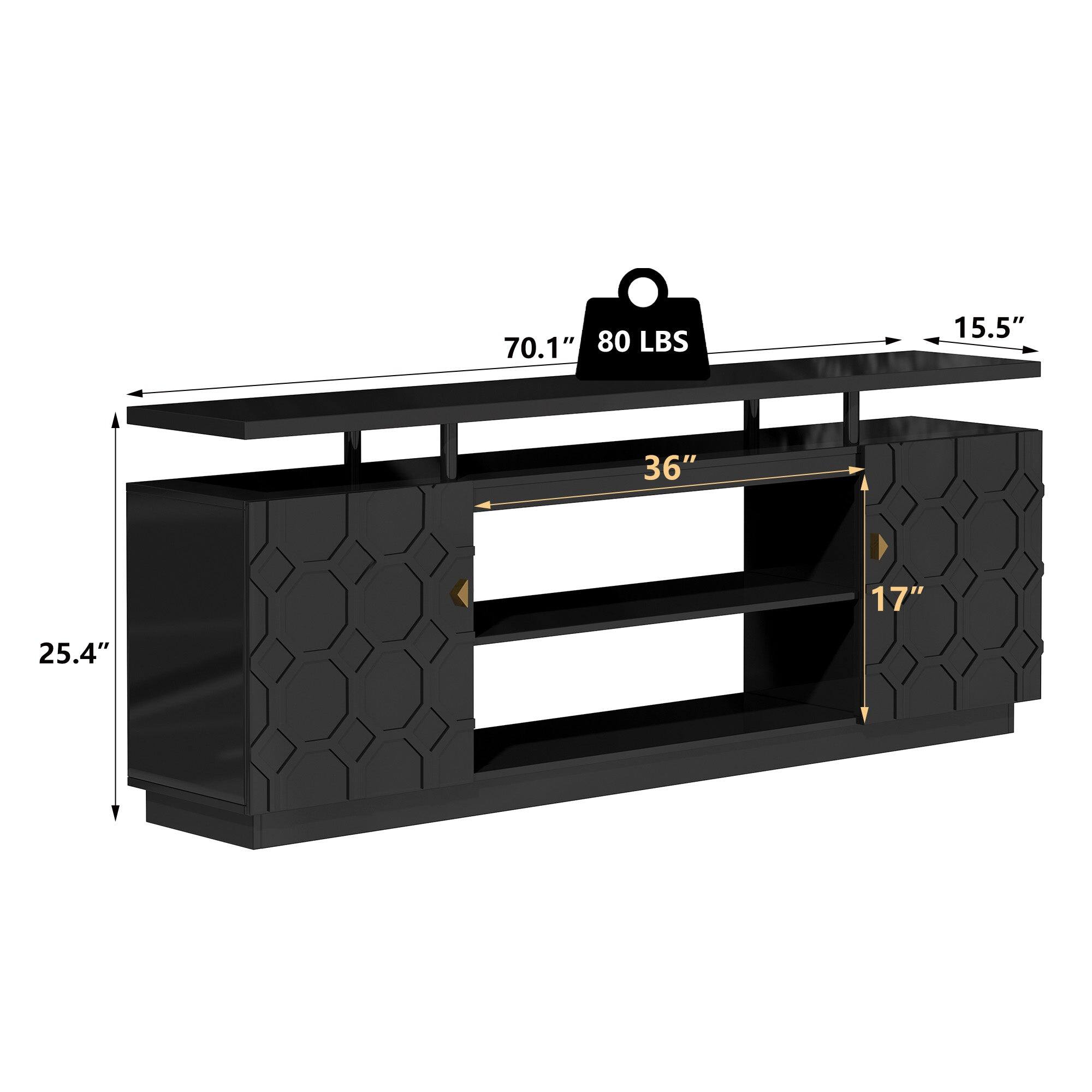 70.1" x 15.5" x 36" x 17" x 25.4"  
80 LBS