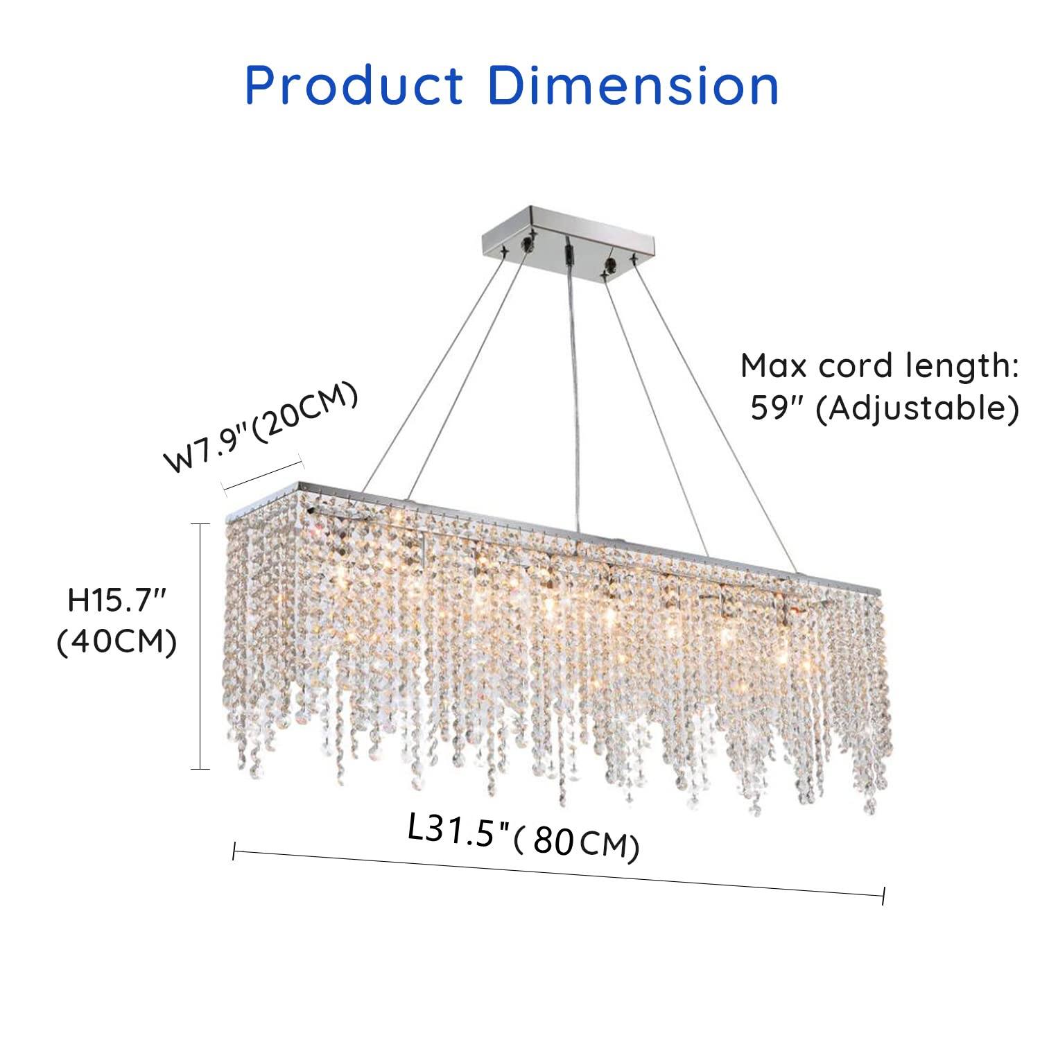 Product Dimension  
W7.9" (20CM)  
H15.7" (40CM)  
L31.5" (80CM)  
Max cord length: 59" (Adjustable)