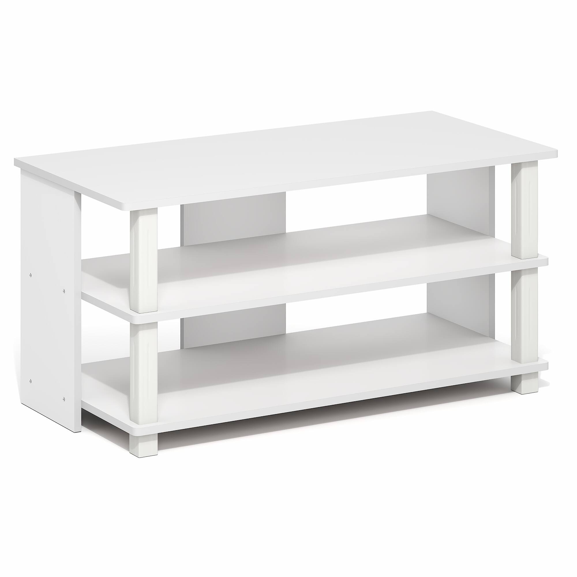 Alt View 5. Furinno - SULLY TV Stand, Entertainment Center with Open Shelf for TV up to 40 Inch, TV Console, Open Frame for Cable Management - White/White.