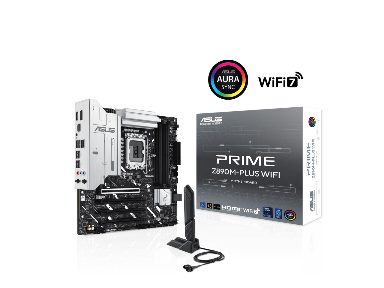ASUS AURA SYNC  
ASUS PRIME Z890M-PLUS WIFI  
MOTHERBOARD  
AURA SYNC  
HDMI Wi-Fi  
AURA  
PRIME Z890M-PLUS WIFI  
MOTHERBOARD  
ASUS  
AURA SYNC