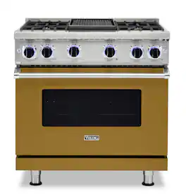 Viking - VGR Freestanding 7 Series Gas 36" Range - Golden Hour
