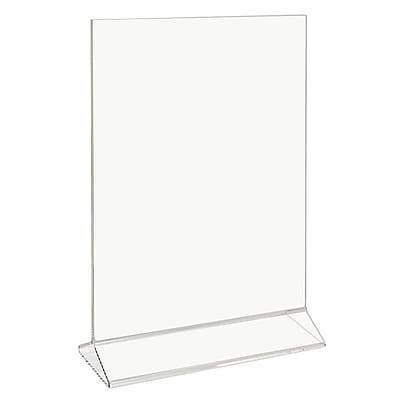 Front. Staples - Sign Holder, 8.5" x 11" Acrylic, 10/Carton - Clear.