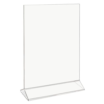 Front. Staples - Staples Sign Holder, 8.5" x 11", Clear Acrylic, 10/Carton (ST62658) - Clear.