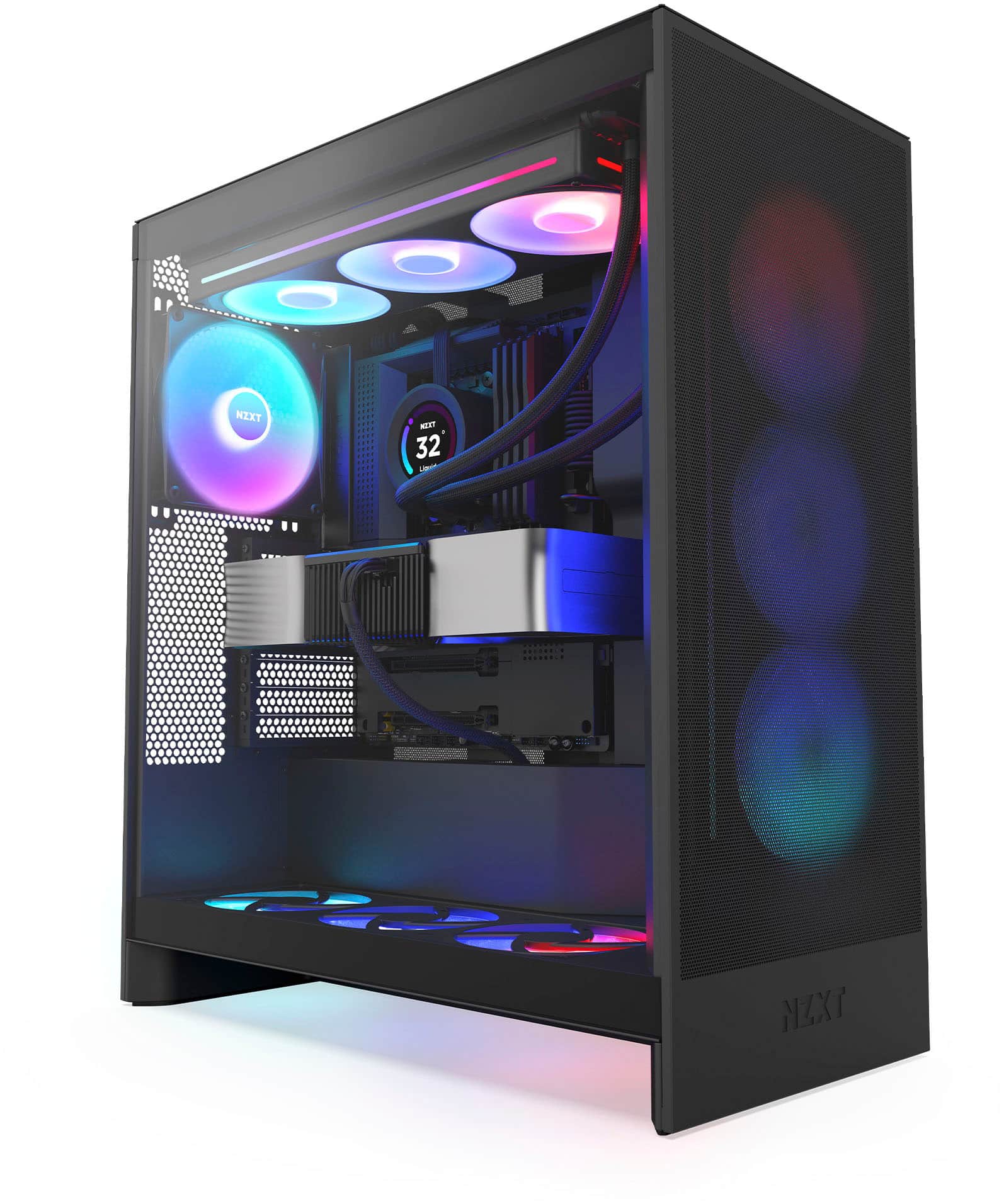 NZXT - H7 Flow 2024 Mid-Tower ATX PC Case - Black - Front_Zoom
