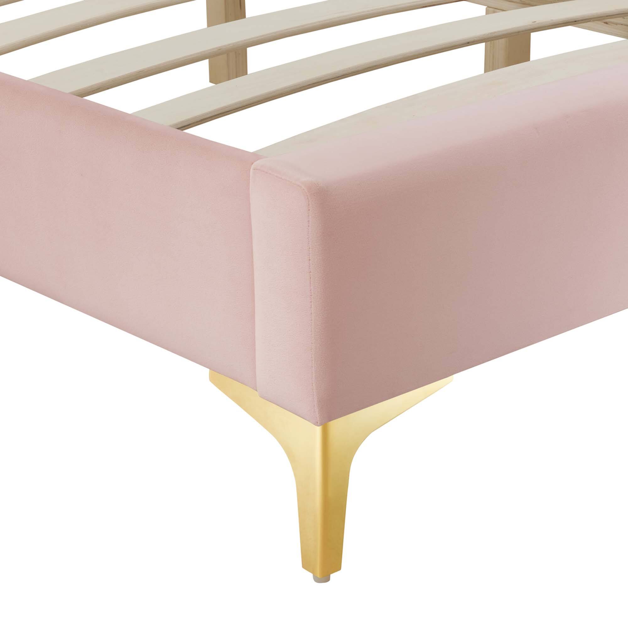 Alt View 2. Modway - Mia Fabric King Bed - Brown.