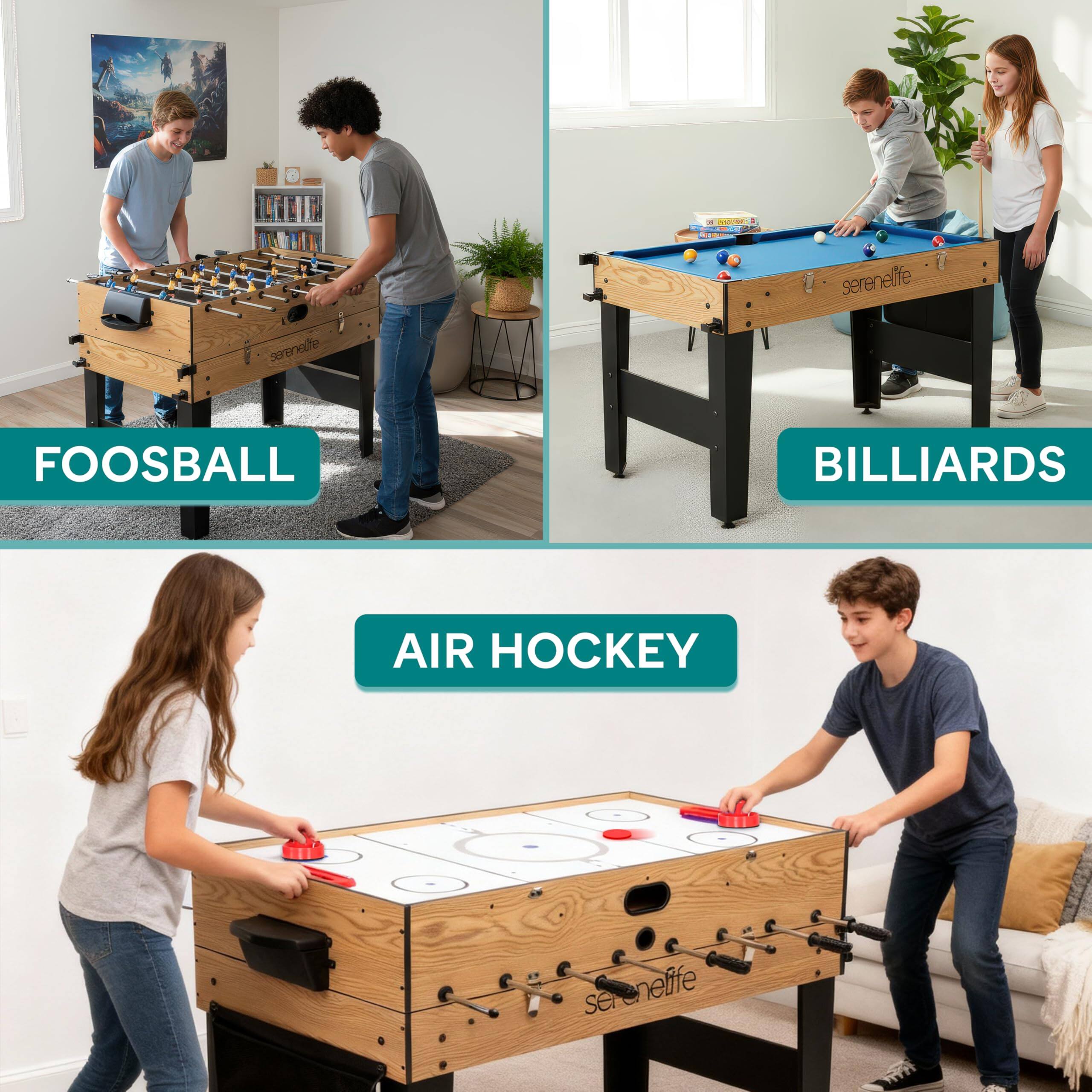 - C addas - serenellfe sereneille serer H eite FOOSBALL BILLIARDS AIR HOCKEY elife se

Corrected text:
- C addas - serenellfe sereneille serer H eite FOOSBALL BILLIARDS AIR HOCKEY elife se