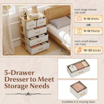 Gymax 5 Drawer Bamboo Chest of Drawers Storage Organizer Unit for Gymax 5 Drawer Bamboo Chest of Drawers Storage Organizer Unit for