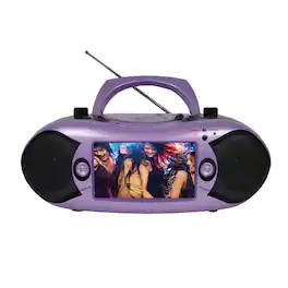 Emerson - 7” Bluetooth® TV & DVD Boombox with HD-INPUT & Stereo Speakers - Lilac