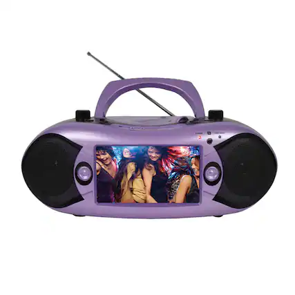 Front. Emerson - Emerson 7” Bluetooth® TV & DVD Boombox with HD-INPUT & Stereo Speakers - Lilac.