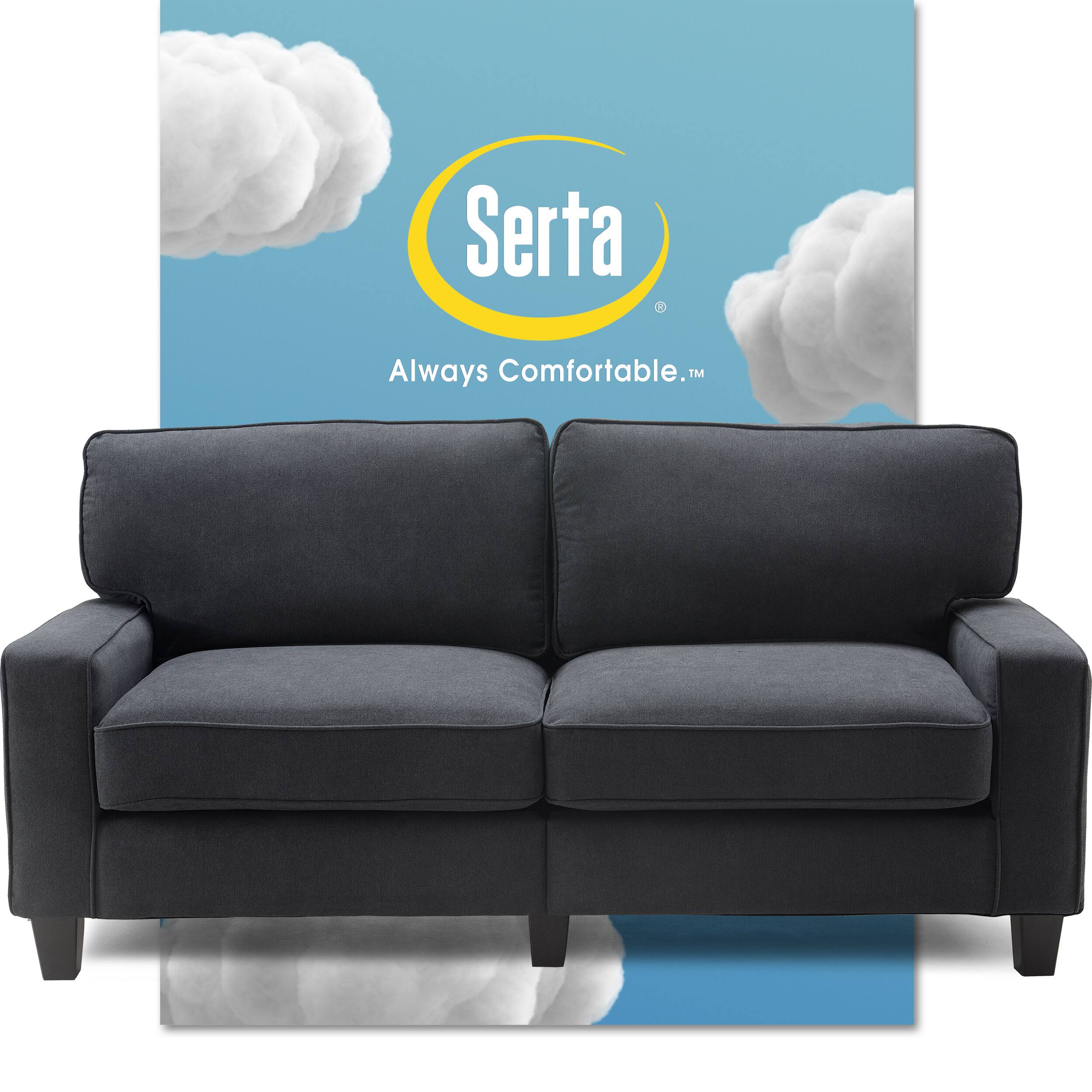 Front Zoom. Serta - Palisades Modern 3-Seat - Straight Arm - Fabric Sofa - 73" - Charcoal.