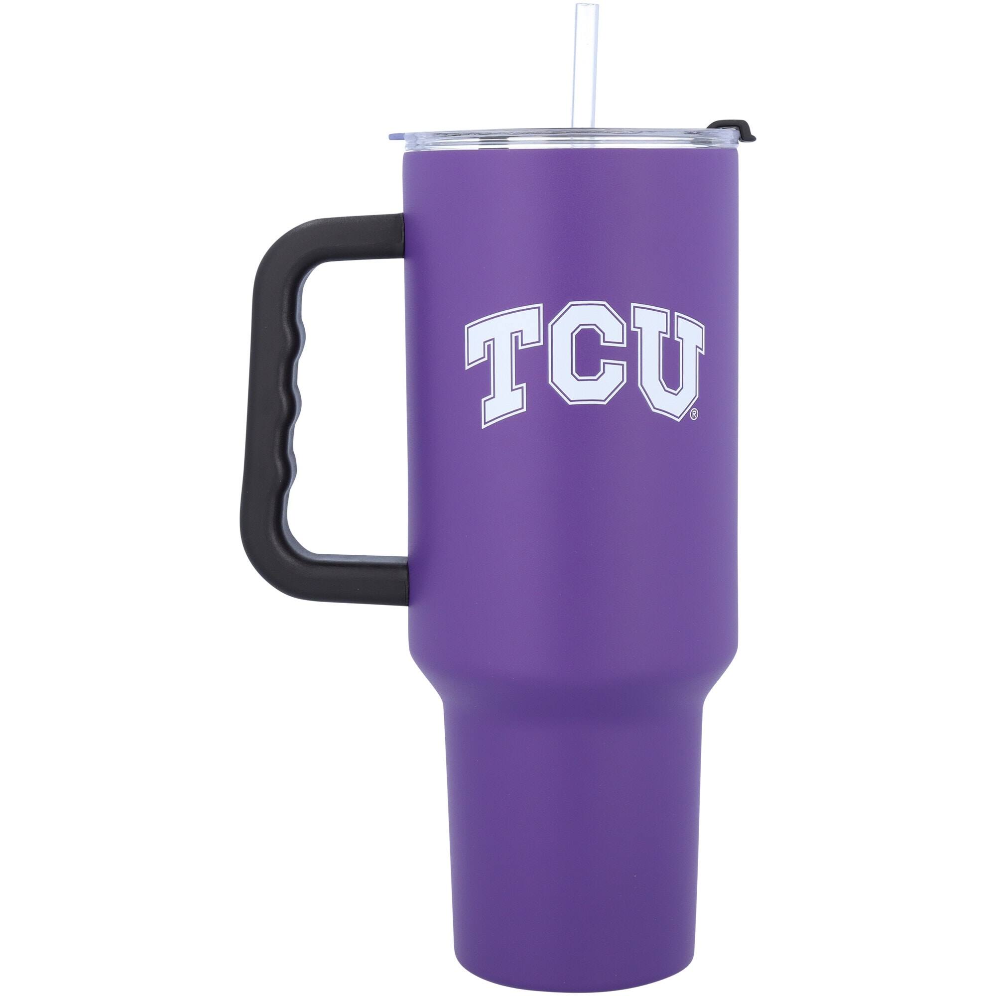 Alt View 1. Logo Brands - TCU Horned Frogs 40oz. Travel Tumbler with Handle - Multicolor.