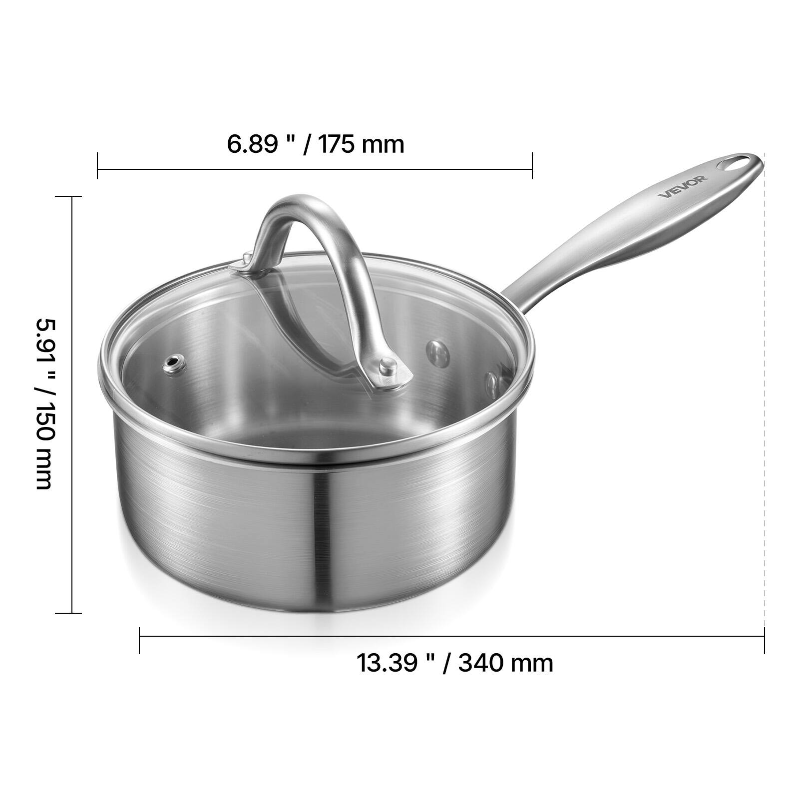 6.89" / 175 mm  
5.91" / 150 mm  
13.39" / 340 mm