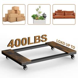Oumilen - Heavy-Duty Furniture Moving Dolly, 2-Pack Wood Base - Brown
