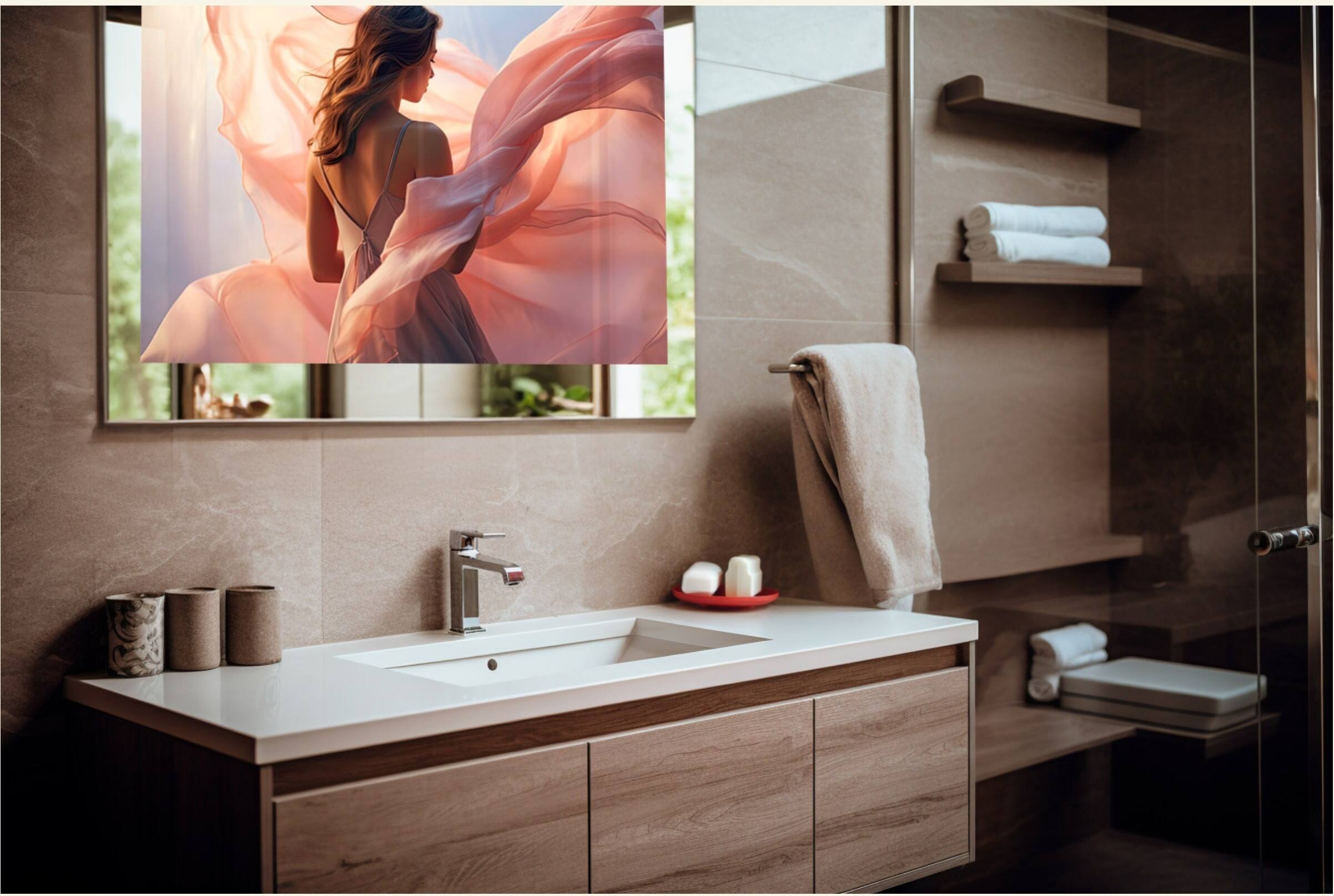 Front. ParallelAV - 43” Ultra HD Magic Mirror Smart Television.