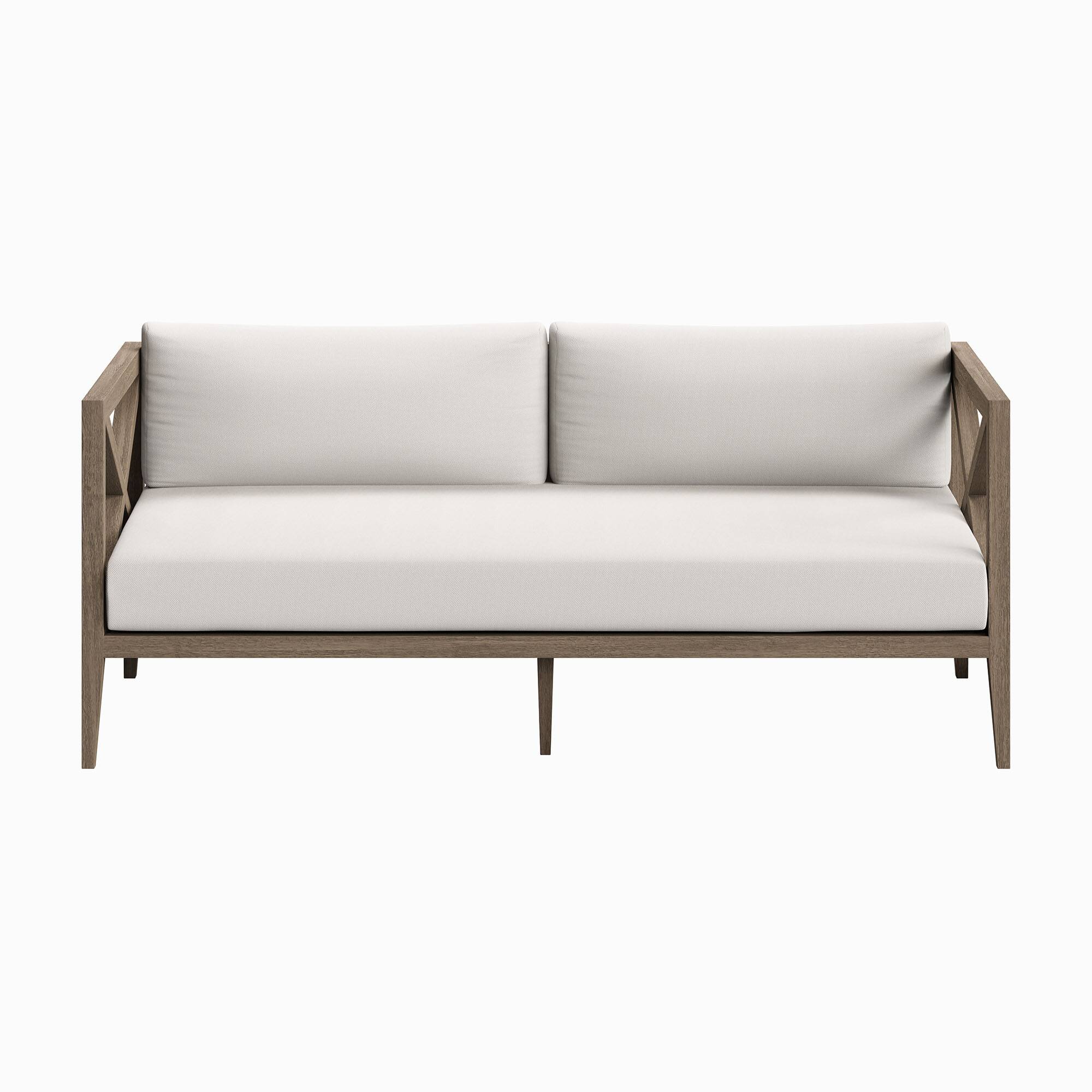 Back. Modway - Northlake Outdoor Patio Teak Loveseat by Modway - Weathered Gray White.