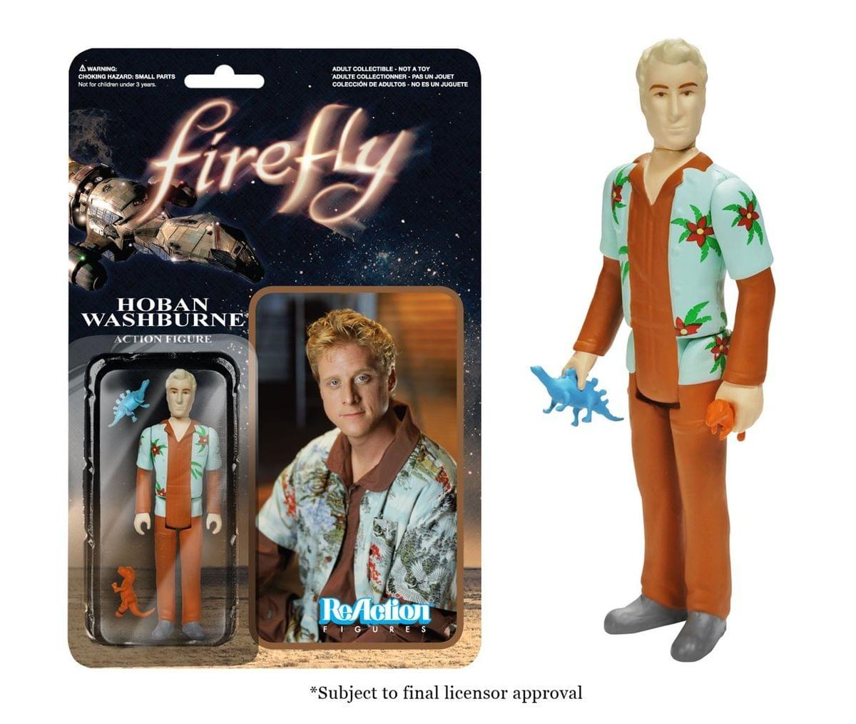 **WARNING: ADULT COLLECTIBLE - NOT A TOY - CHOKING HAZARD - SMALL PARTS - NOT FOR CHILDREN UNDER 3 YEARS**

**ADULT COLLECTIONNER - PAS UN JOUET - PAS POUR LES ENFANTS DE MOINS DE 3 ANS**

**COLECCIÓN DE ADULTOS - NO ES UN JUGUETE - NO PARA NIÑOS MENORES DE 3 AÑOS**

**firefly**

**HOBAN WASHBURNE ACTION FIGURE**

**ReAction FIGURES**

*Subject to final licensor approval*