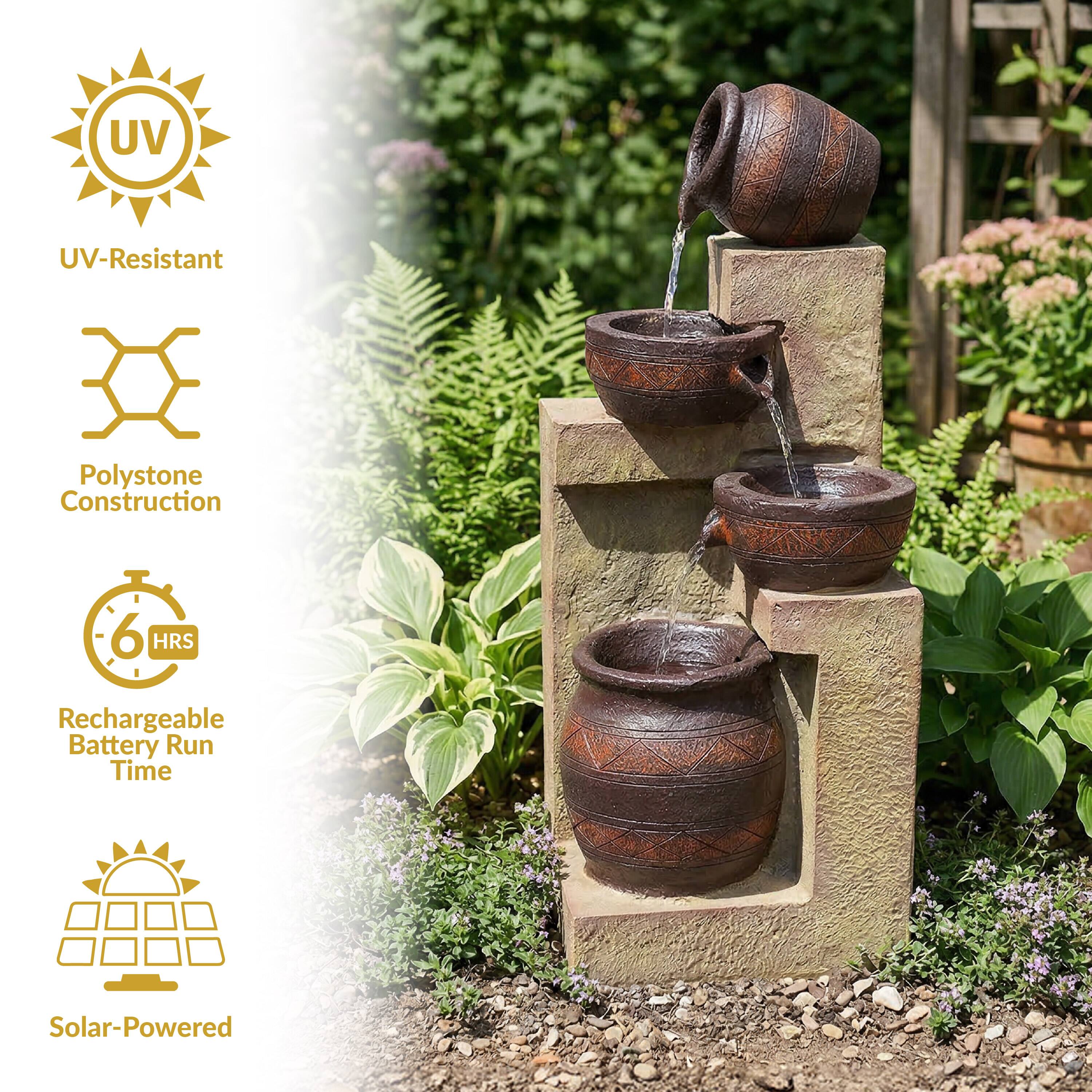 UV-Resistant  
Polystone Construction  
6 HRS Rechargeable Battery Run Time  
Solar-Powered