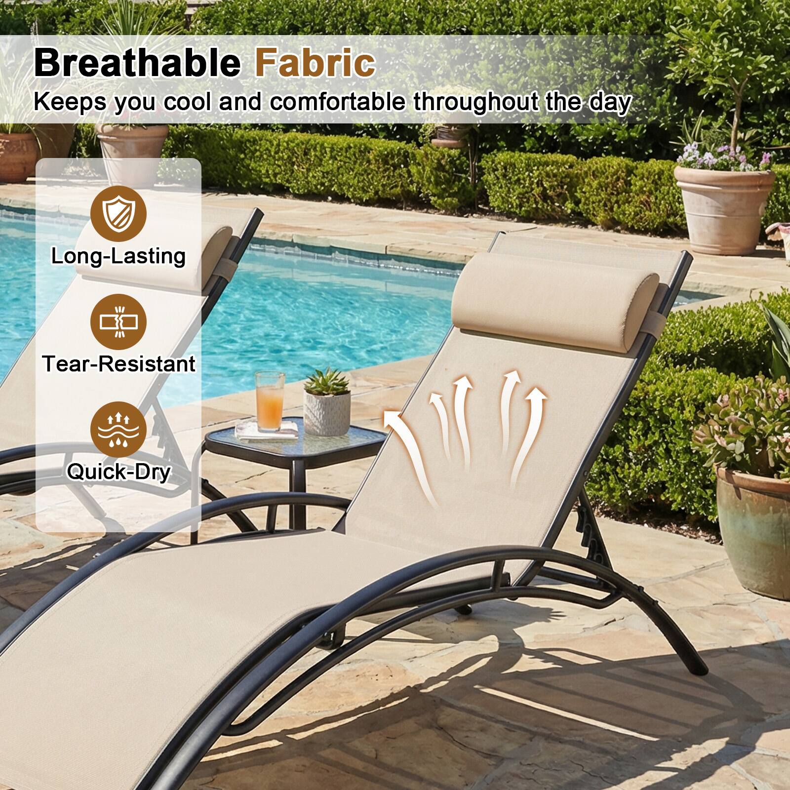 Breathable Fabric  
Keeps you cool and comfortable throughout the day  

- Long-Lasting  
- Tear-Resistant  
- Quick-Dry