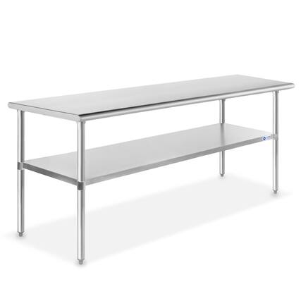 Front. GRIDMANN - 72 x 30-in NSF Stainless Steel Prep Table - Silver.