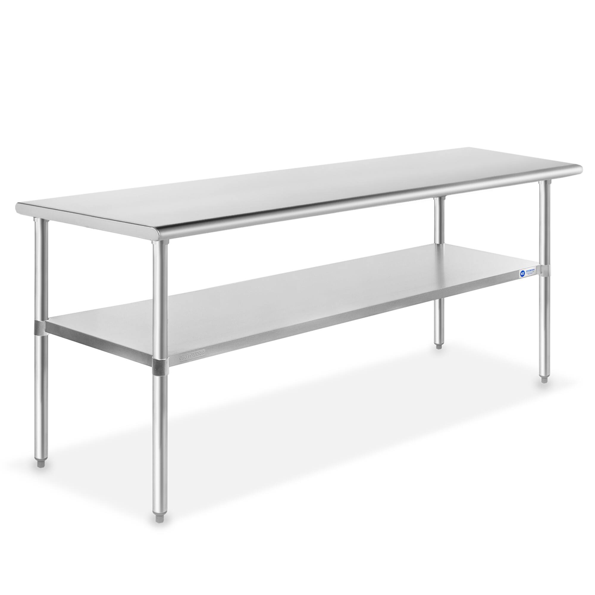 Front. GRIDMANN - 72 x 30-in NSF Stainless Steel Prep Table - Silver.