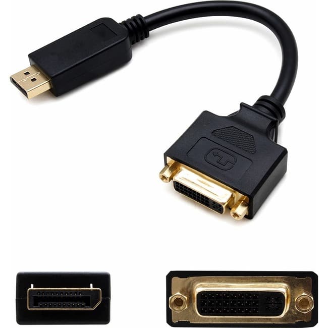 AddOn - DisplayPort 1.2 Male to DVI-I (29 pin) Female Active Adapter For Resolution Up to 1920x1200 (WUXGA) - Black