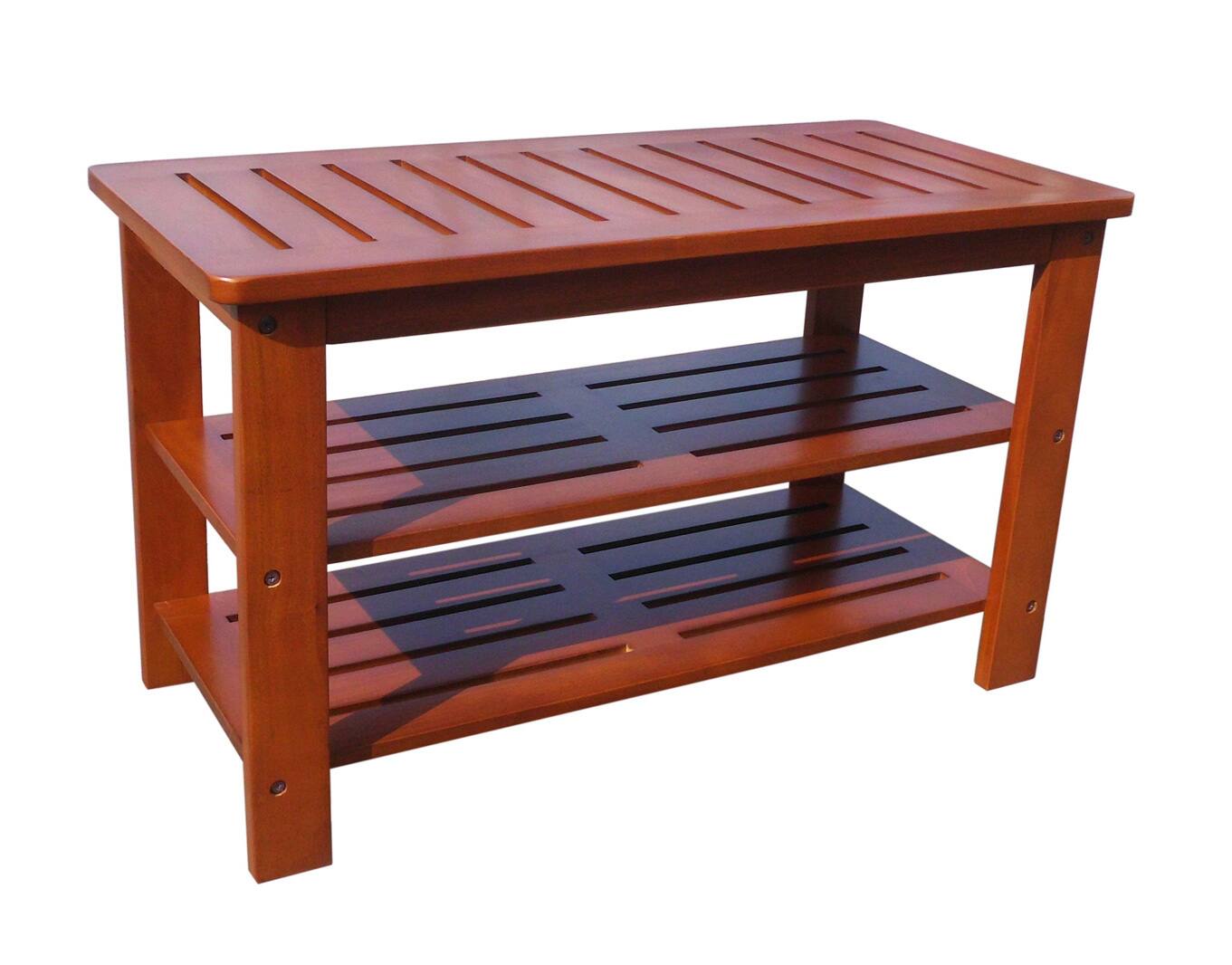 Dart - Michaela Honey Shoe Bench - Mahogany