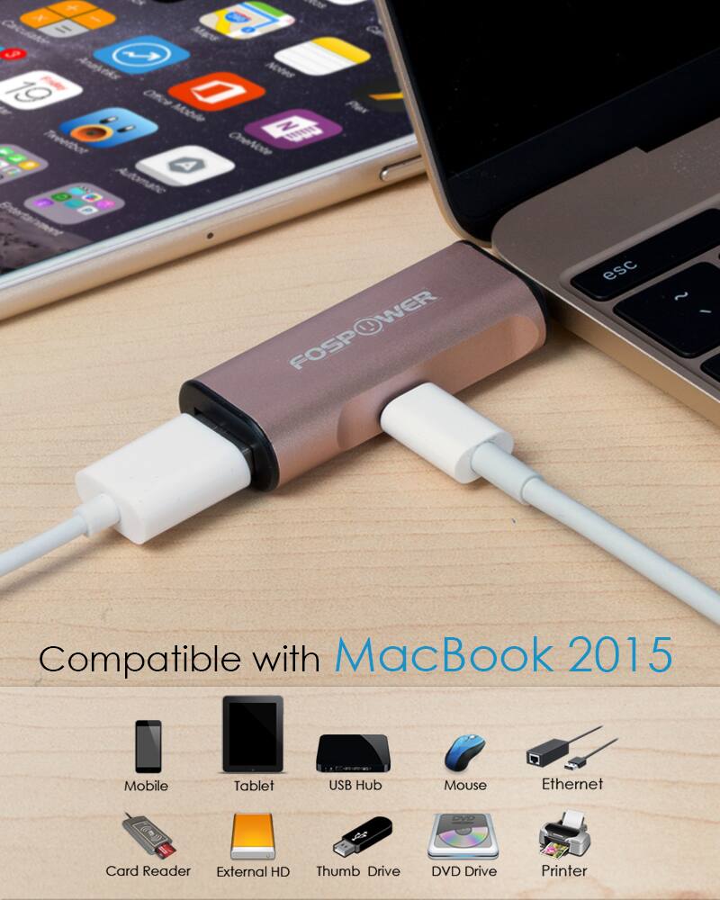 Compatible with MacBook 2015

- Mobile
- Tablet
- USB Hub
- Mouse
- Ethernet
- Card Reader
- External HD
- Thumb Drive
- DVD Drive
- Printer