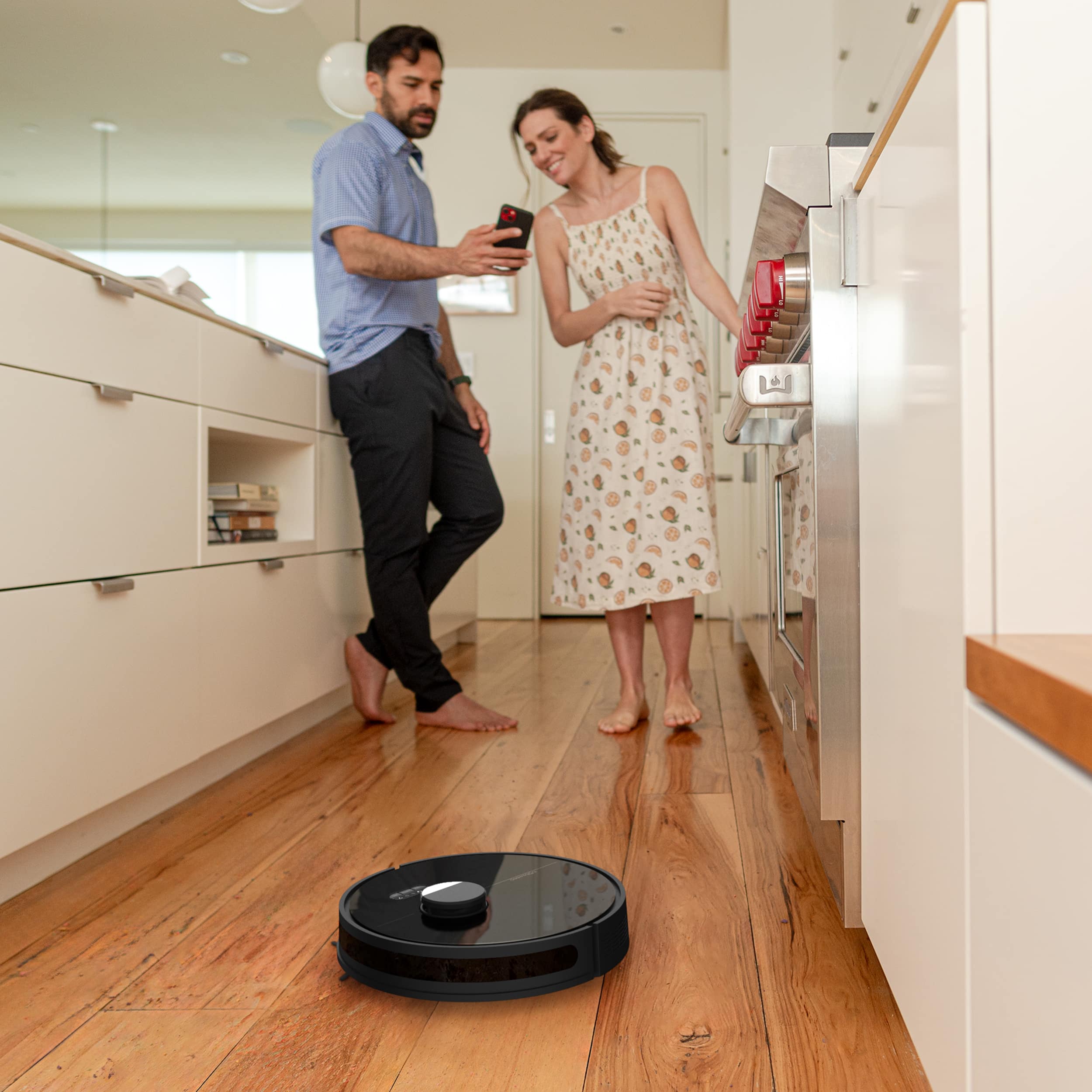 Alt View 1. bObsweep - Dustin Self-Emptying Robot Vacuum & Mop, with 100-day Dock and Patented Navigation, Wi-Fi Connected, Night - Night.