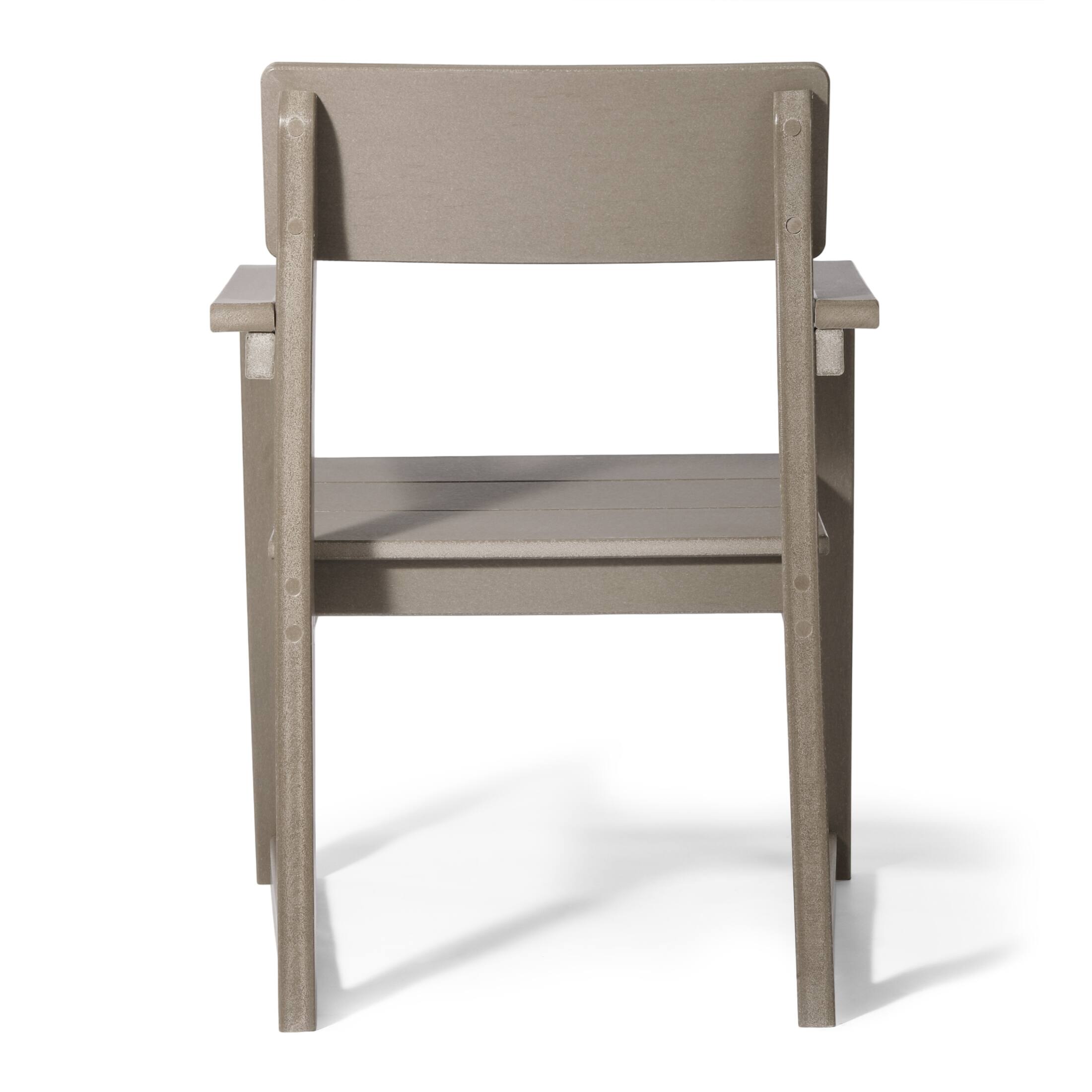 Alt View 1. WestinTrends - WestinTrends Paloma Modern HDPE Outdoor Patio Dining Arm Chairs (Set of 2) - Weathered Wood.