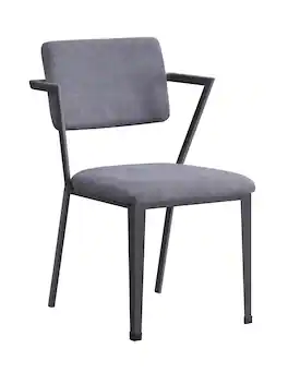Manhattan Lane - Metal Chair with Fabric Upholstered Seat and Back - Gray