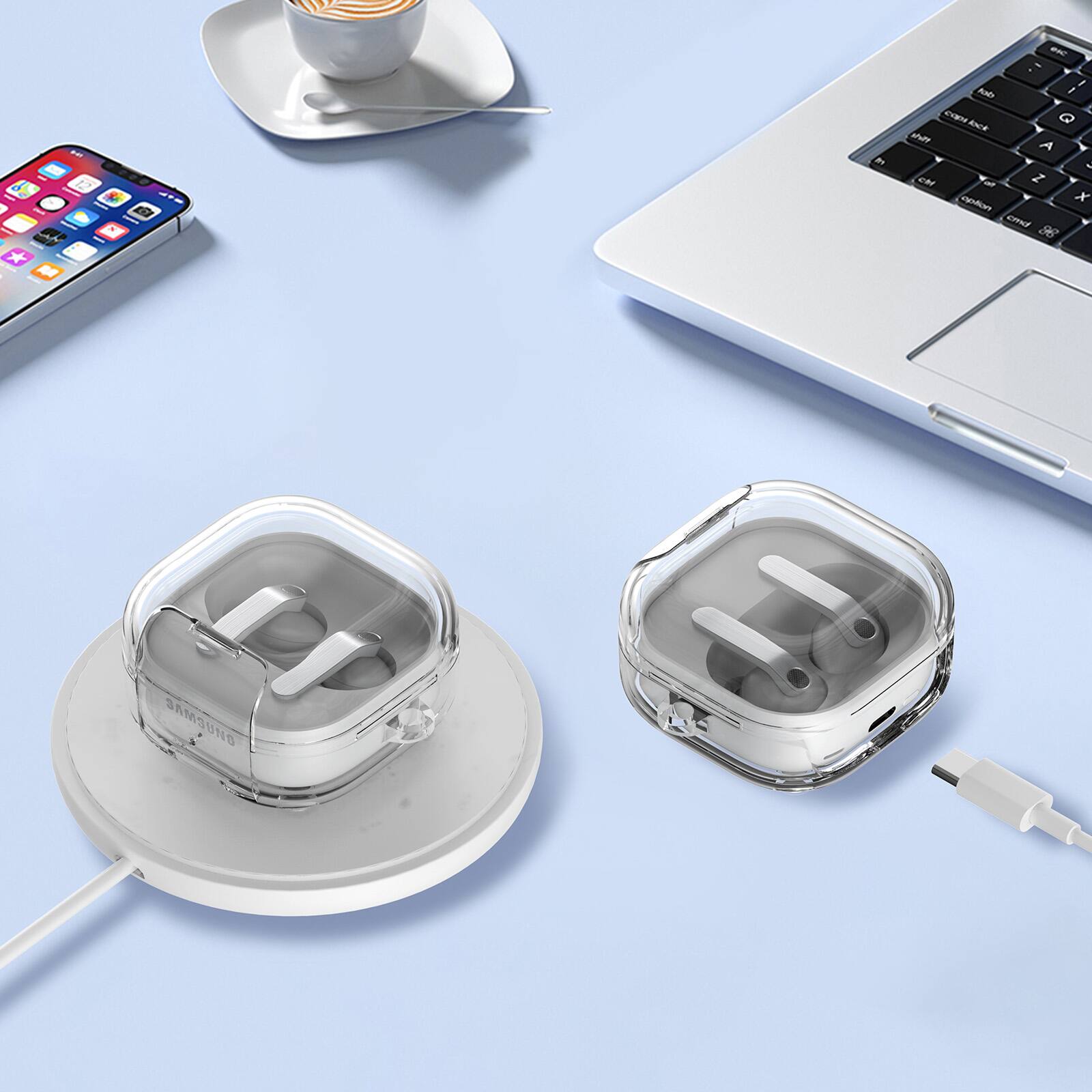 Dteck Clear Case for Samsung Galaxy Buds 4/4Pro with Cleaning Pen