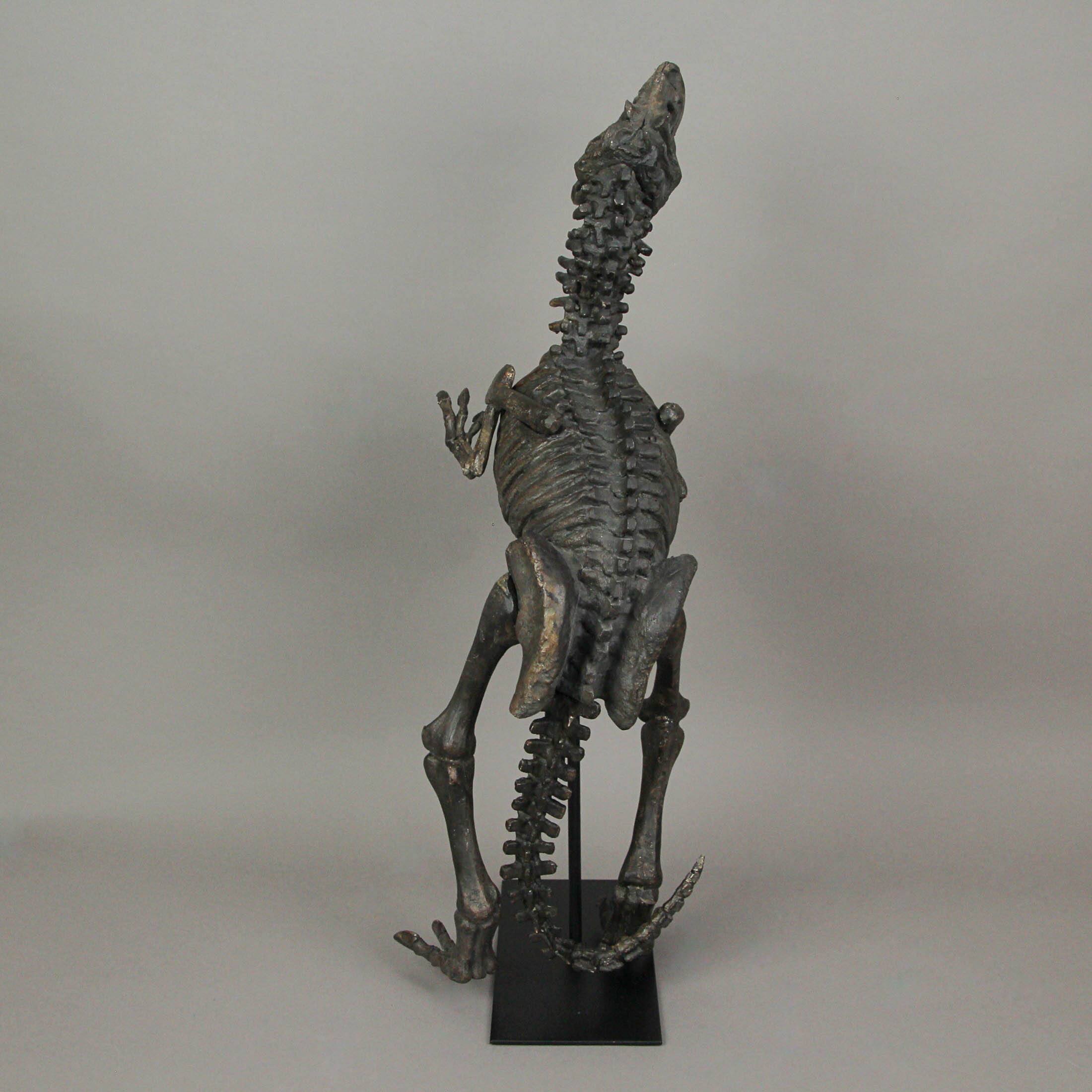 Alt View 3. Contrast Inc. - Resin Tyrannosaurus Rex Fossil Bones Home Decor Dinosaur Skeleton Sculpture Art 21.75 Inches High - Brown.