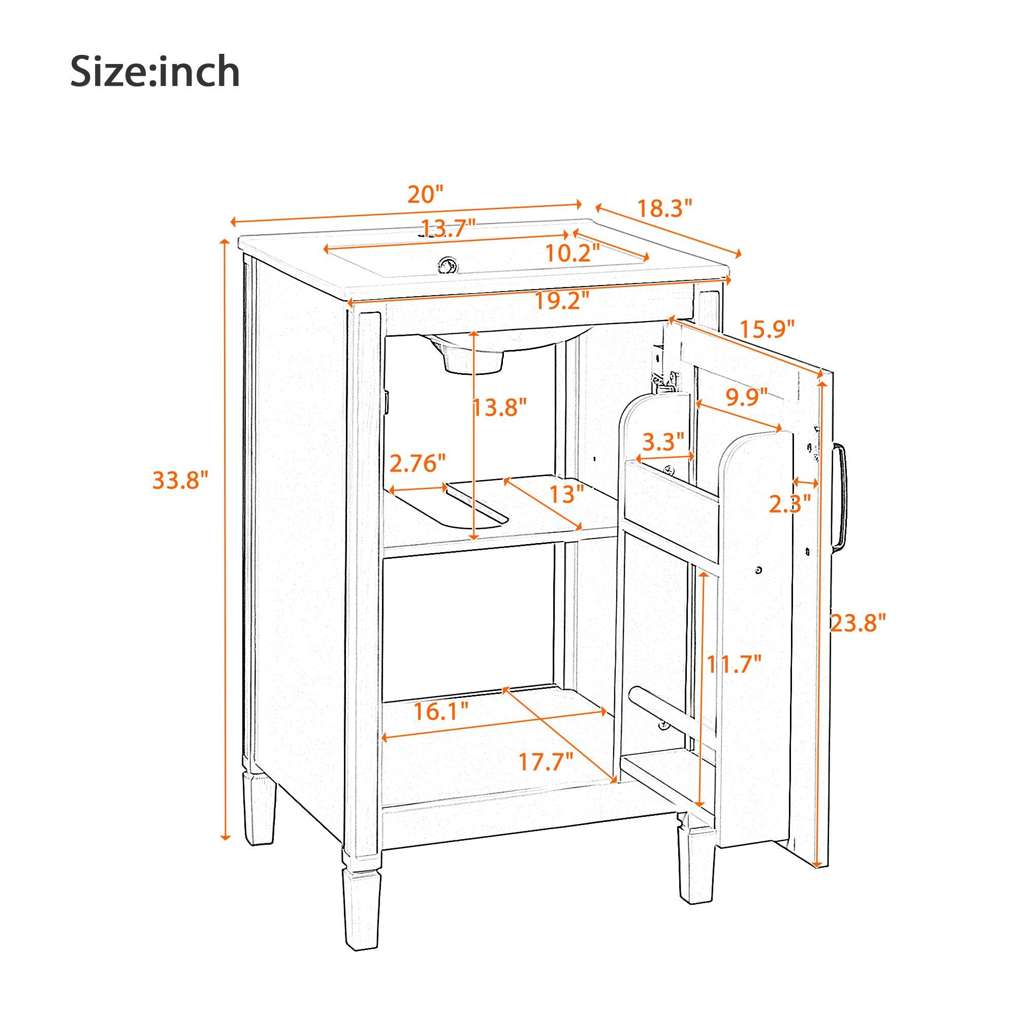 Size: inch

- 20"
- 13.7"
- 10.2"
- 18.3"
- 19.2"
- 15.9"
- 33.8"
- 13.8"
- 2.76"
- 13"
- 3.3"
- 9.9"
- 1"
- 2.3"
- 23.8"
- 11.7"
- 16.1"
- 17.7"