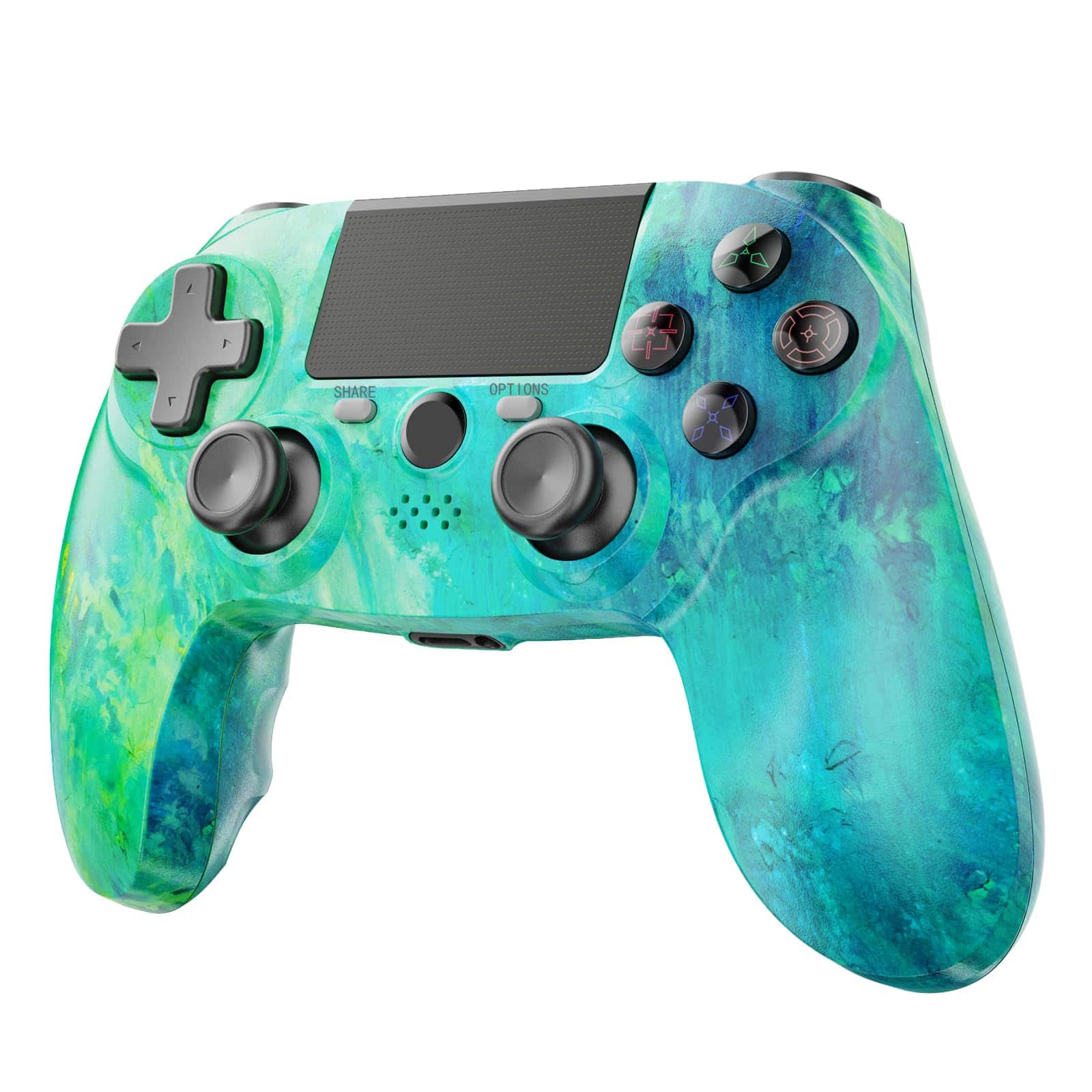 Dazzling Pops - controller for ps4 with ps4 slim pc double shock axis motion sensor built headphone jack - Green