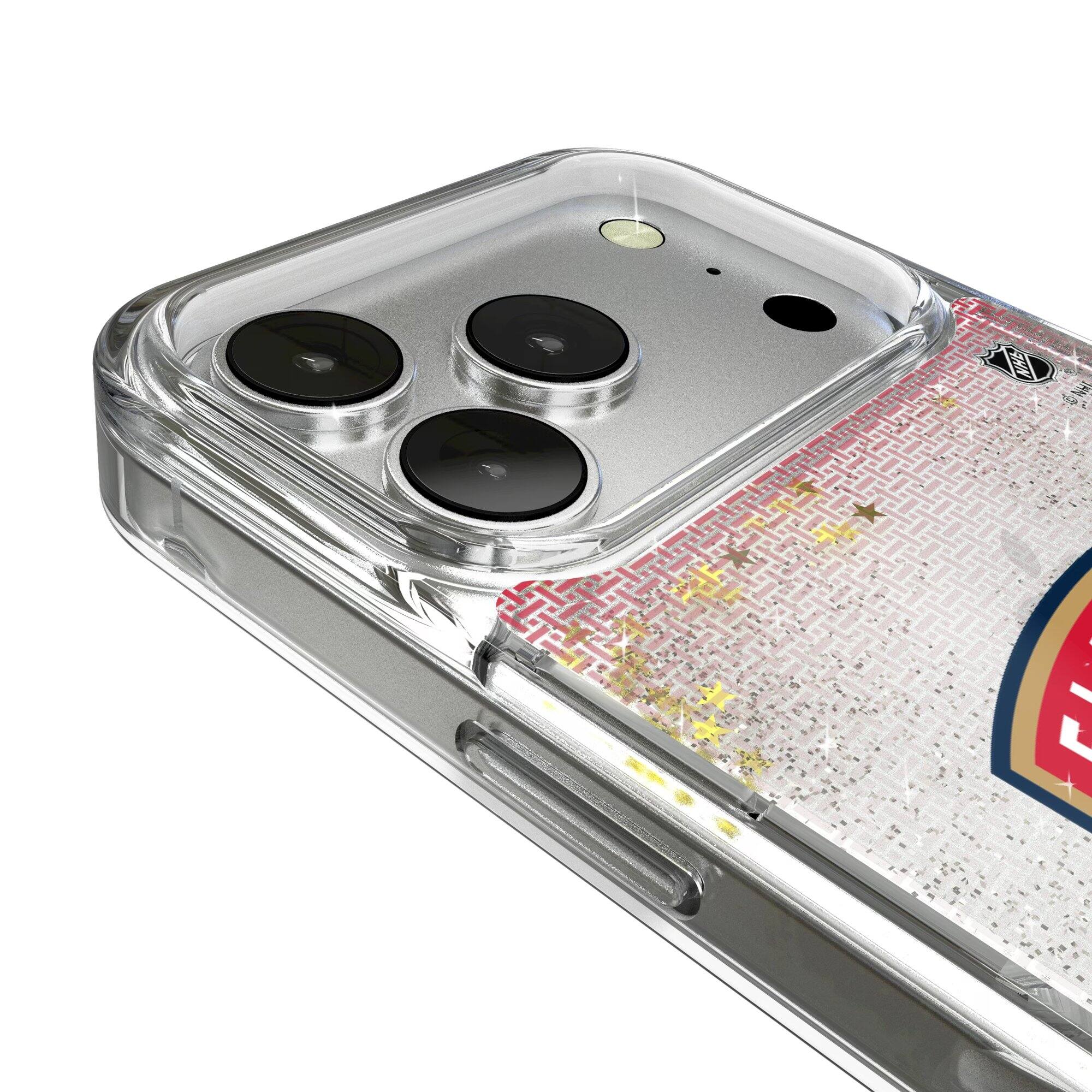 Alt View 2. Keyscaper - Florida Panthers Linen Logo iPhone Glitter Case - 13 Pro Max - Multicolor.
