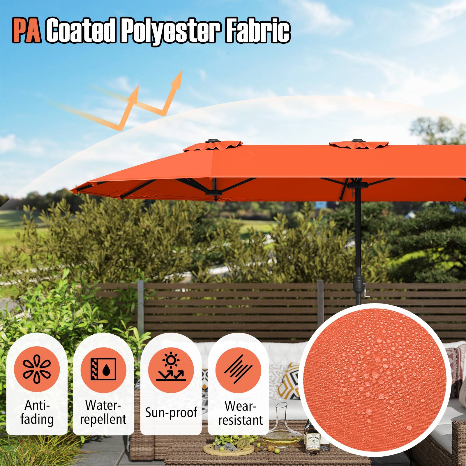 PA Coated Polyester Fabric, Anti-fading, Water-repellent, Sun-proof, Wear-resistant