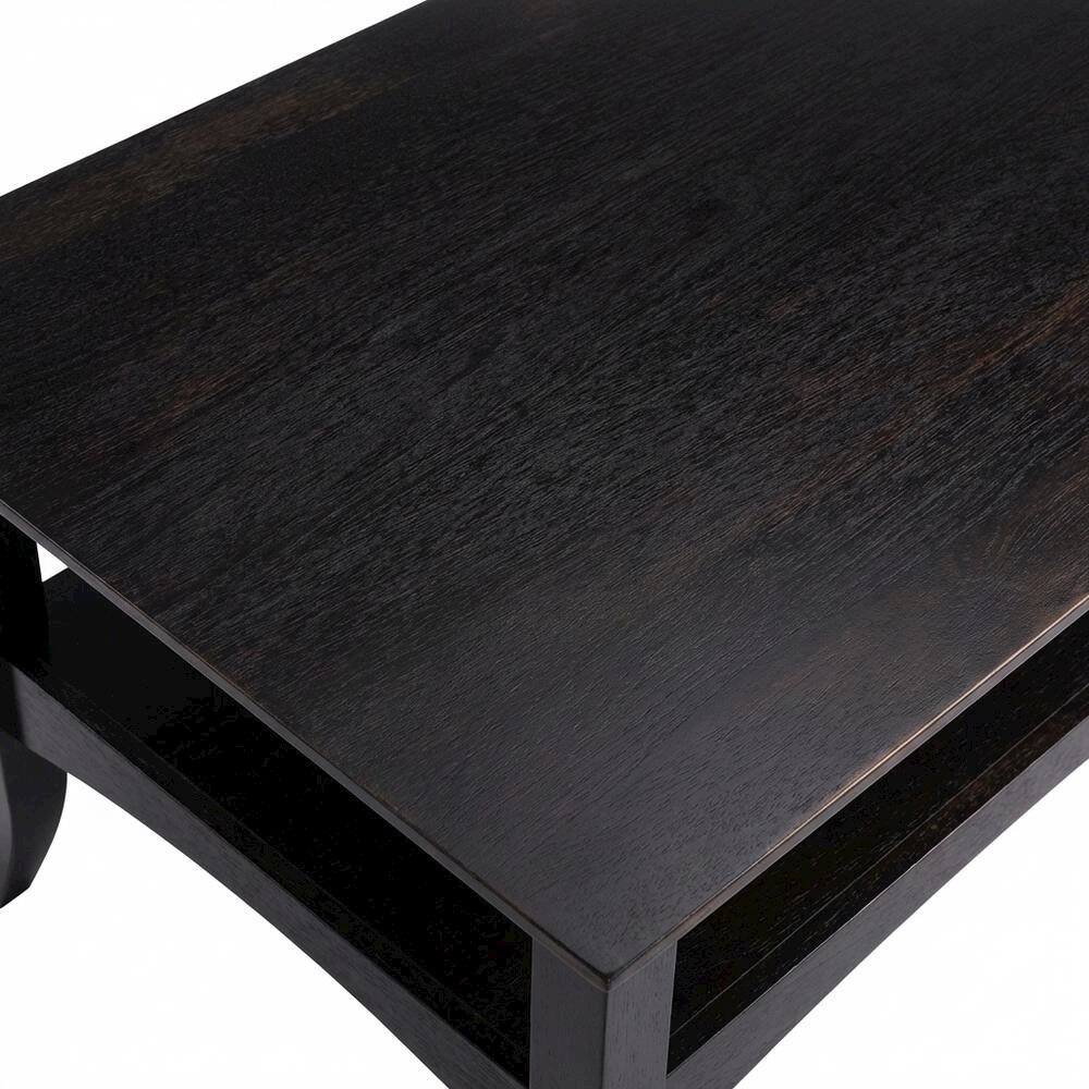 Alt View 2. FurniFact - Dark Coffee Finish Coffee Table with Solid Wood Top and Transitional Style - Coffee.