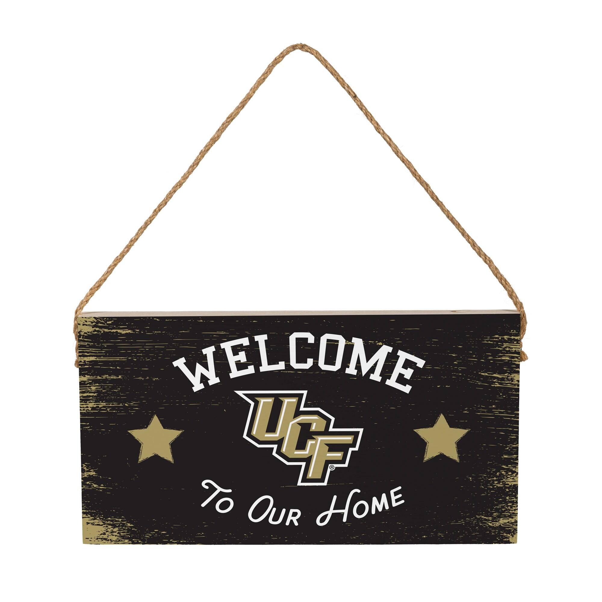 UCF Knights 6" x 11" Welcome Home Wood Wall Sign with Rope Hanger