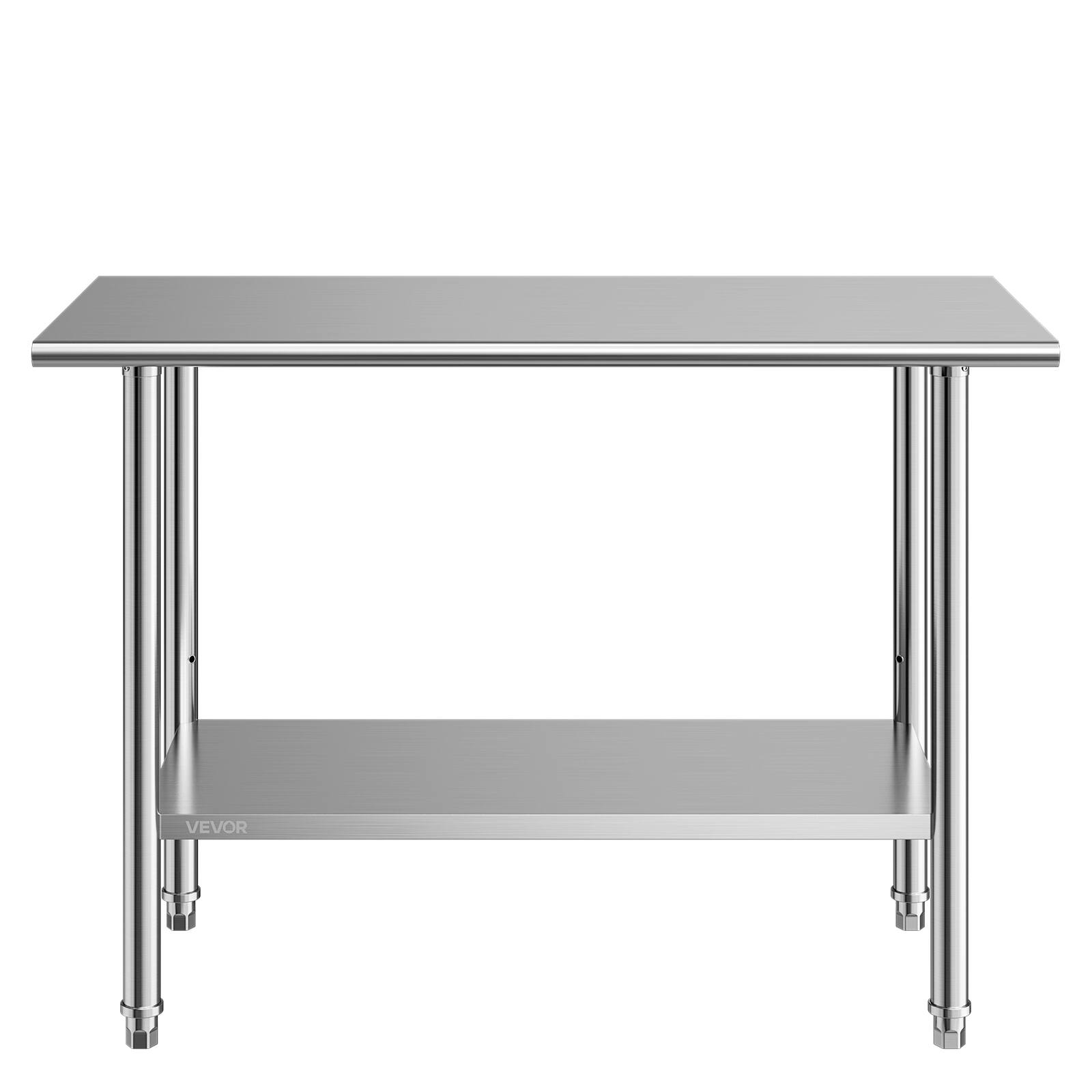 Alt View 5. VEVOR - Stainless Steel Work Table, 24x48 Inch Food Prep Table, Commercial Kitchen Workstation with Adjustable Undershelf - Silver.