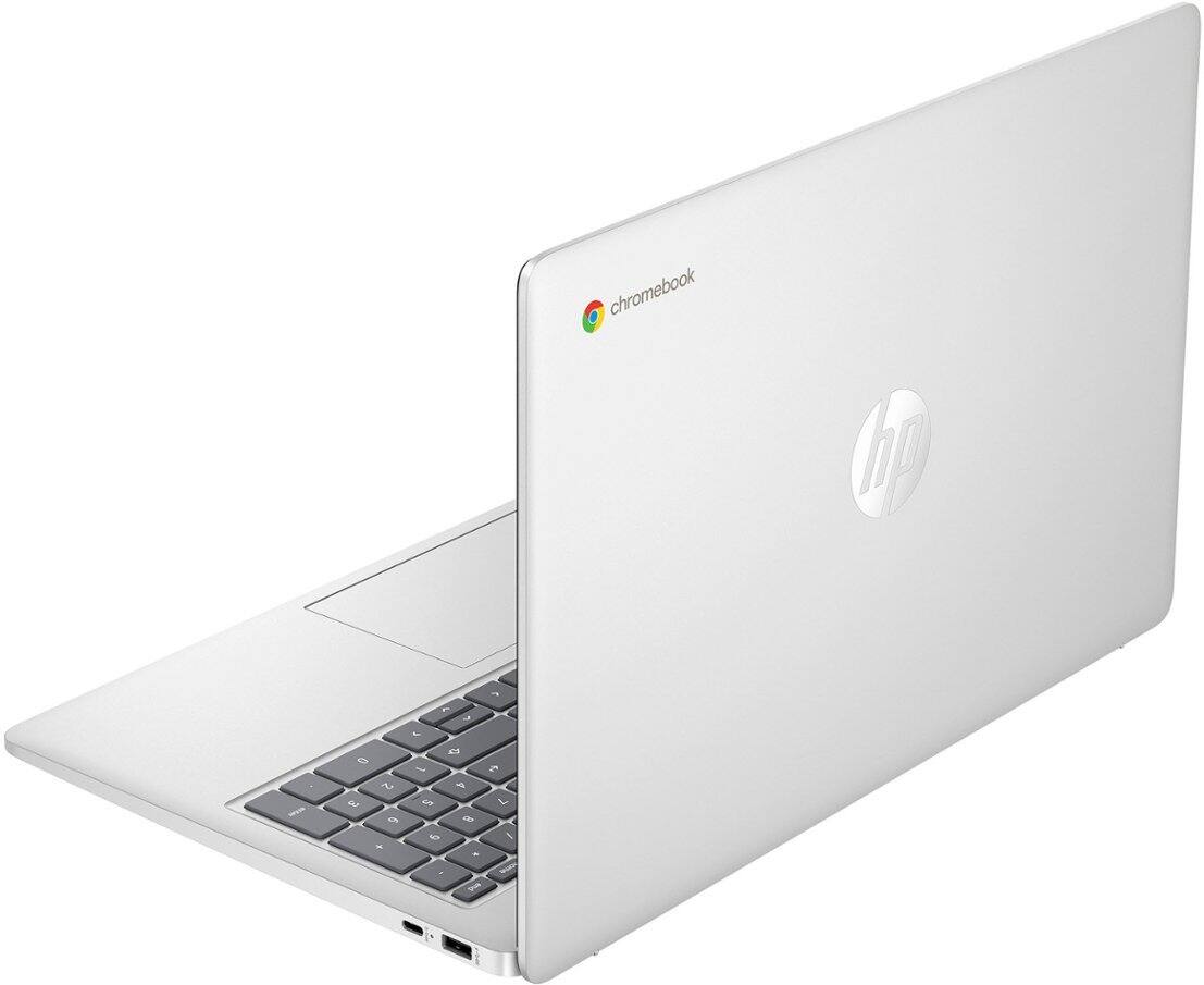Alt View 3. HP - Chromebook 15.6" Intel Processor N200 3.2 GHz up to 3.7 GHz 8GB 64GB eMMC ChromeOS - Silver.