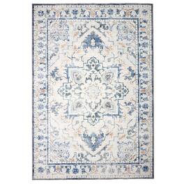 U-HOMY - Vintage Floral Area Rug, Indoor Boho Non Slip Rug, Machine Washable Carpet in Bedroom, Living Room - 5x7 ft