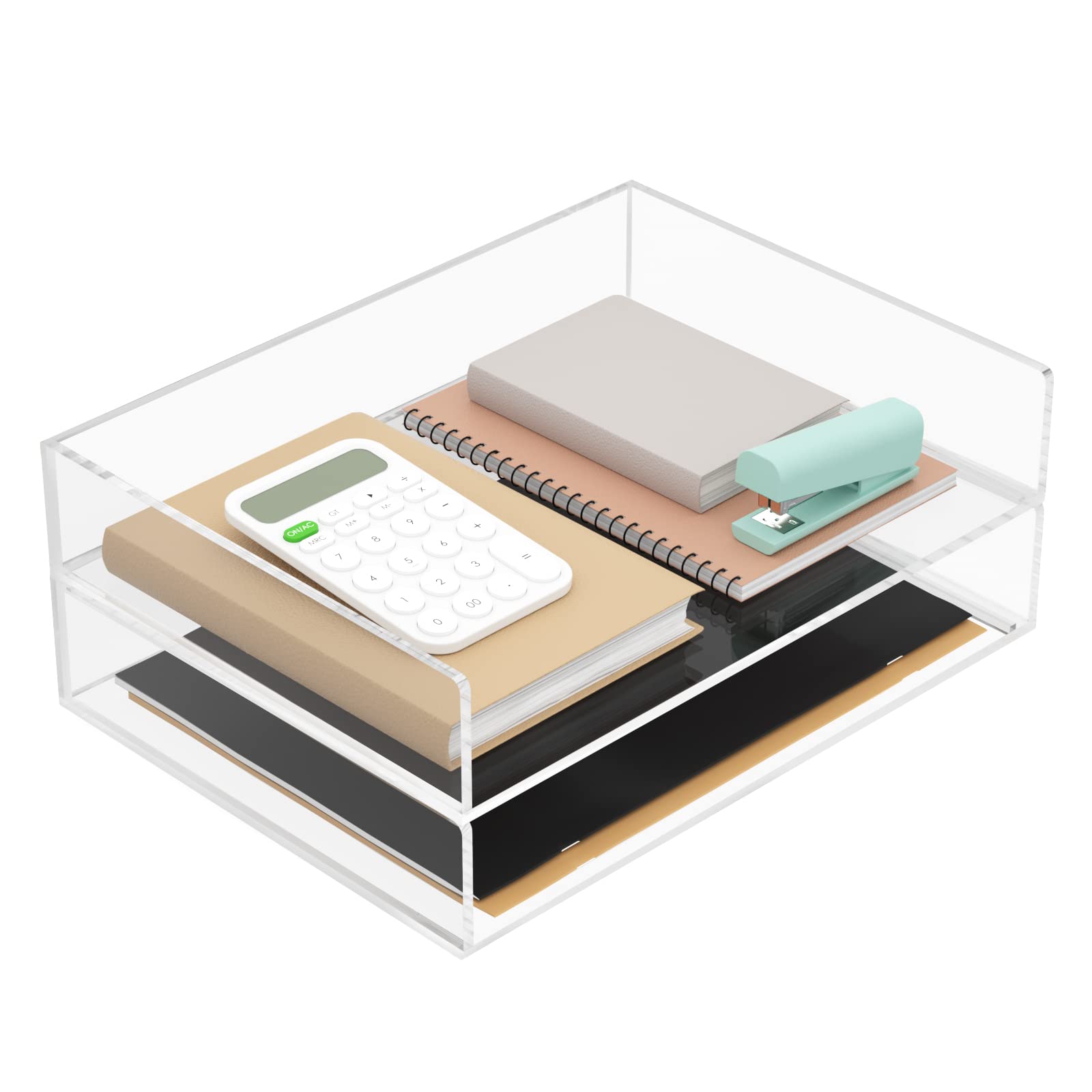 Dapper Styles 5 tier Paper Tray Clear Desk Organizer Stackable File ...