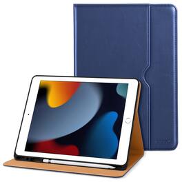 DTTO - Case for iPad 9th/8th/7th Generation 10.2 Inch 2021/2020/2019, Premium Leather Folio Stand - Auto Wake/Sleep - Navy Blue
