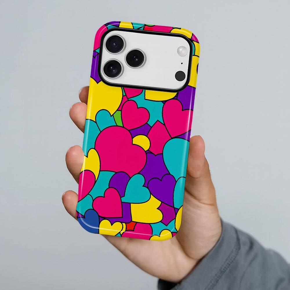 Alt View 3. Finnhomy - Smartphone Case for iPhone - Dual-Layer Heavy Duty Protective Cover - Bold Heart Pop - Bold Heart Pop for iPhone 17 Pro Max.