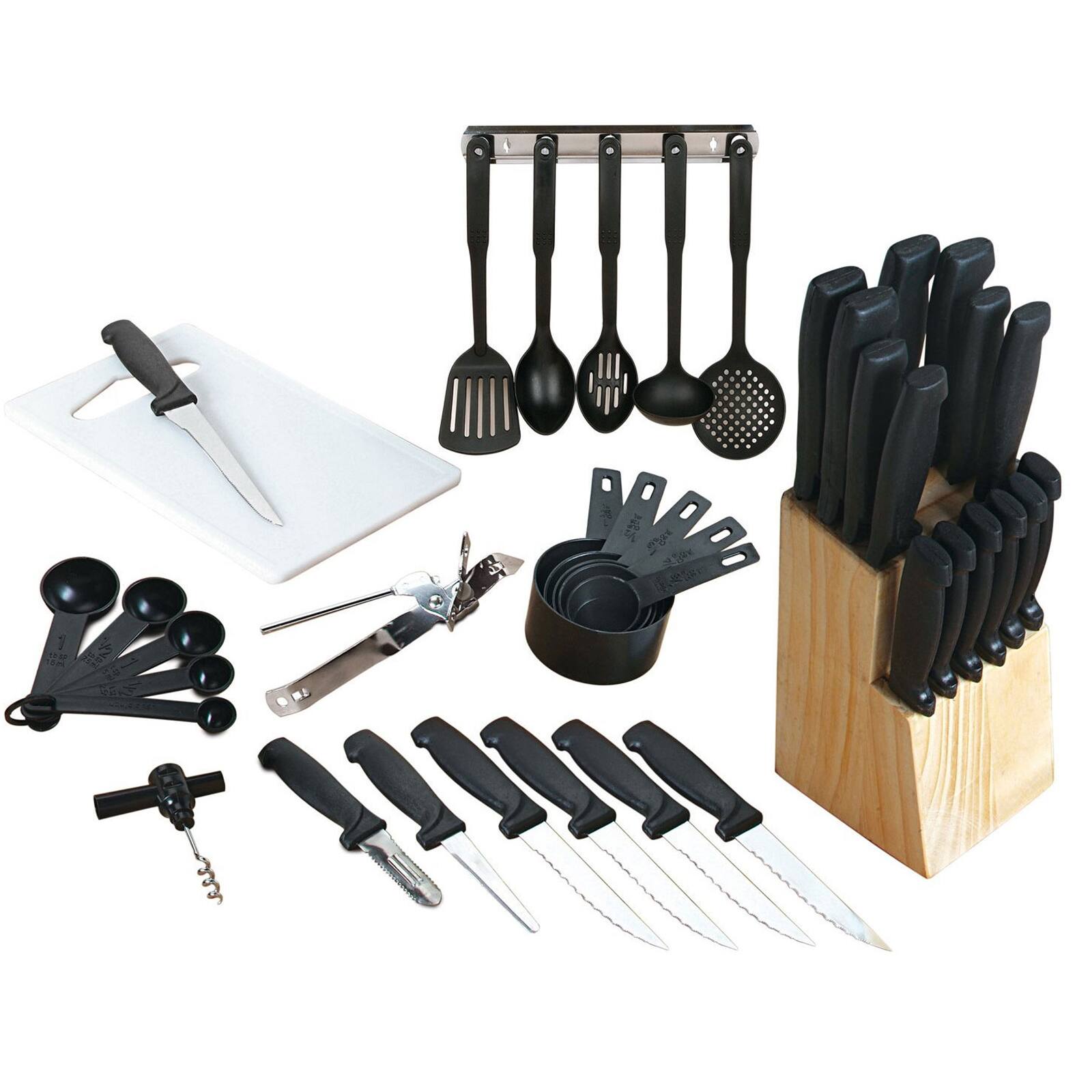 Front. Gibson - Gibson Home Total Kitchen 41-Piece Cutlery Combo Set - Black.