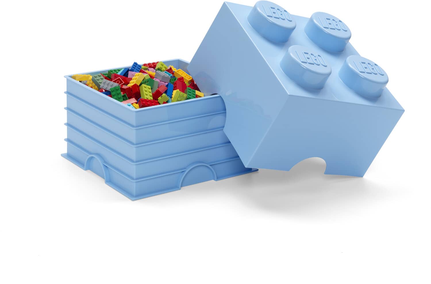 Room Copenhagen - LEGO Stackable Storage Brick with 4 Knobs, Light Blue - COLLECTABLES - Multicolor