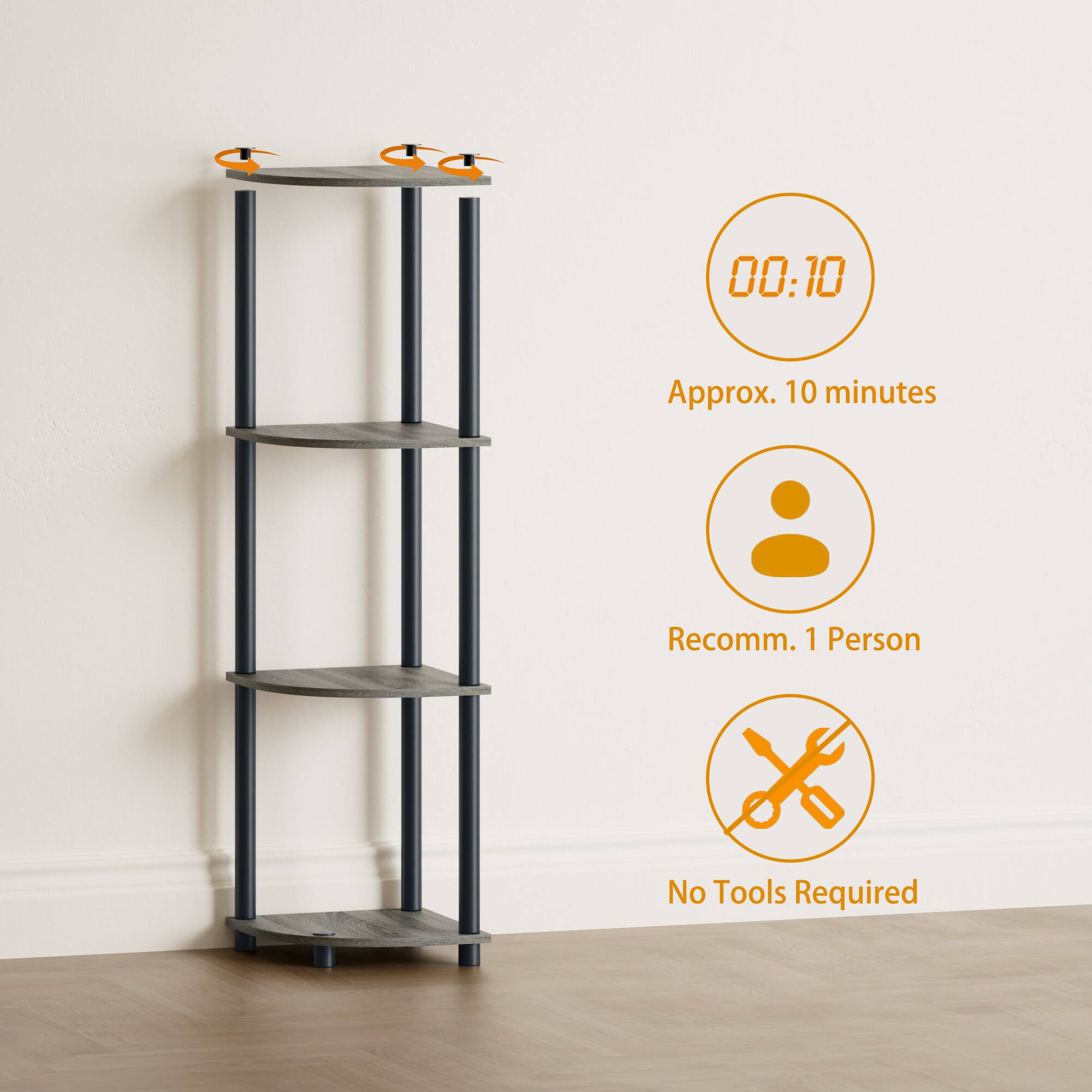 00:10 Approx. 10 minutes  
Recomm. 1 Person  
No Tools Required